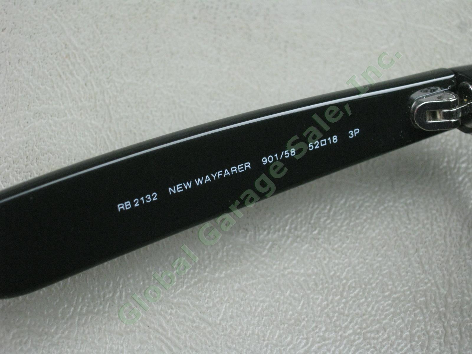 Ray-Ban RB2132 901/58 New Wayfarer Polarized Sunglasses Black Frame Green Lens 4