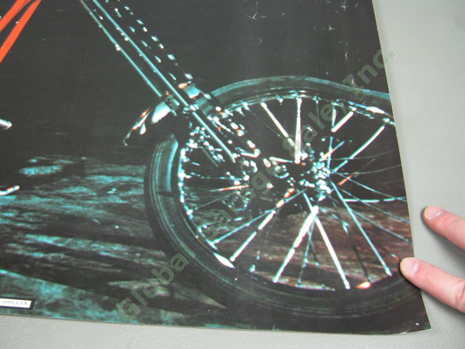 Vtg 1977 KISS Aucoin Pro Arts Poster Gene Simmons Chopper Motorcycle Bike 14-530 5