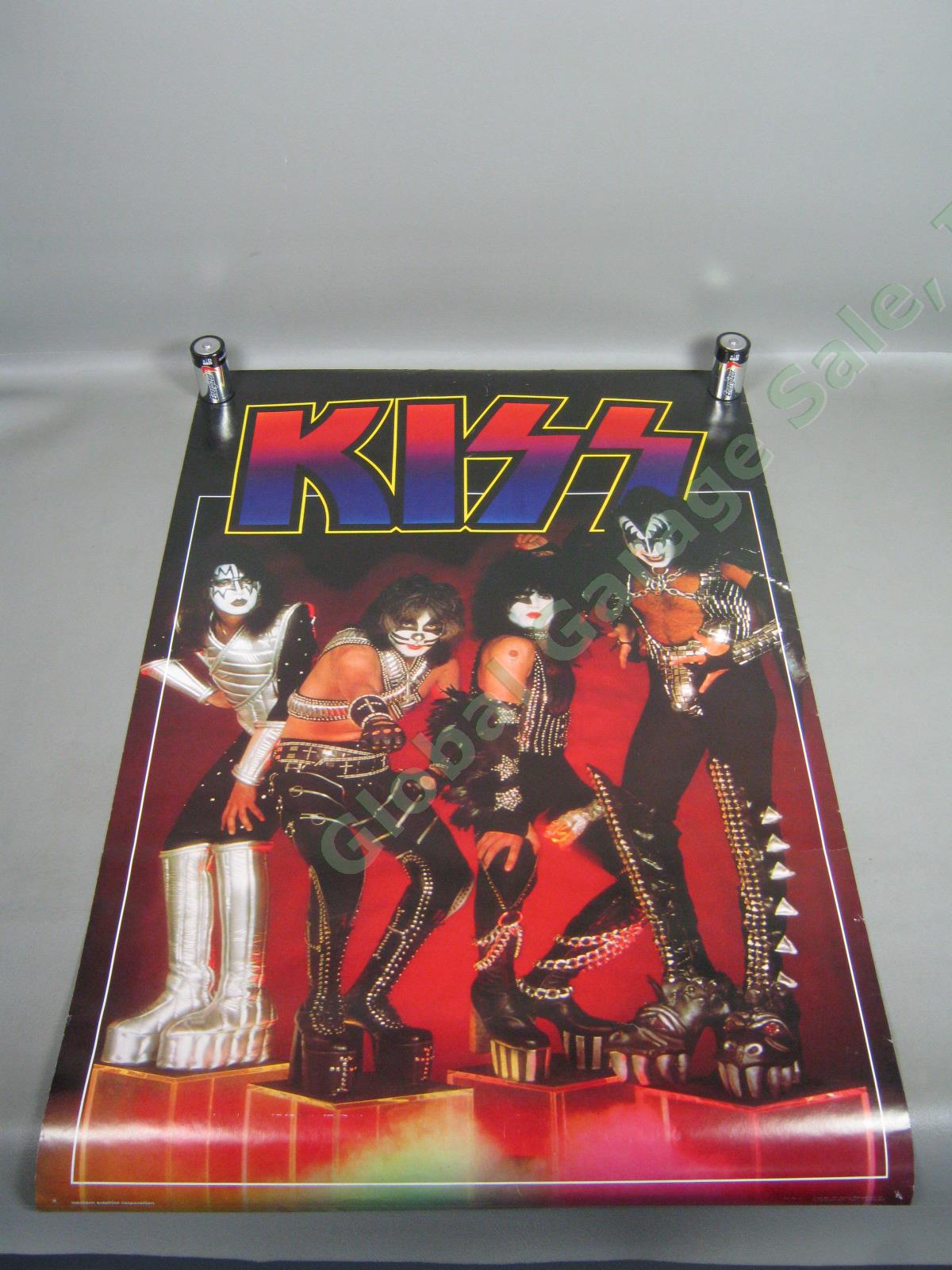 Vtg 1977 KISS Aucoin Western Graphics Cubes Poster #41 21x33 Gene Ace Paul Peter