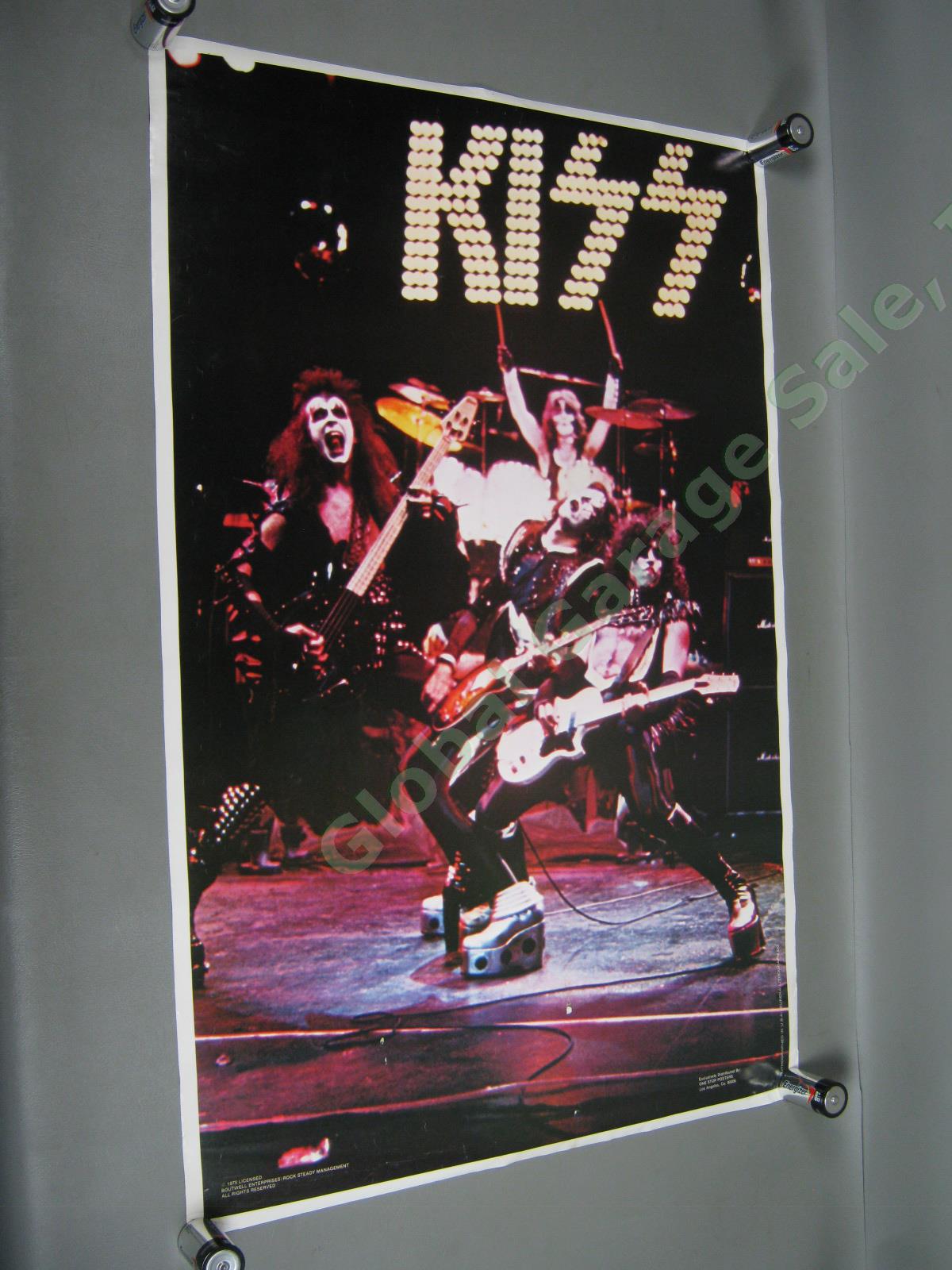 Vtg Original 1975 KISS Boutwell Rock Steady One Stop Alive Concert Poster 23x36
