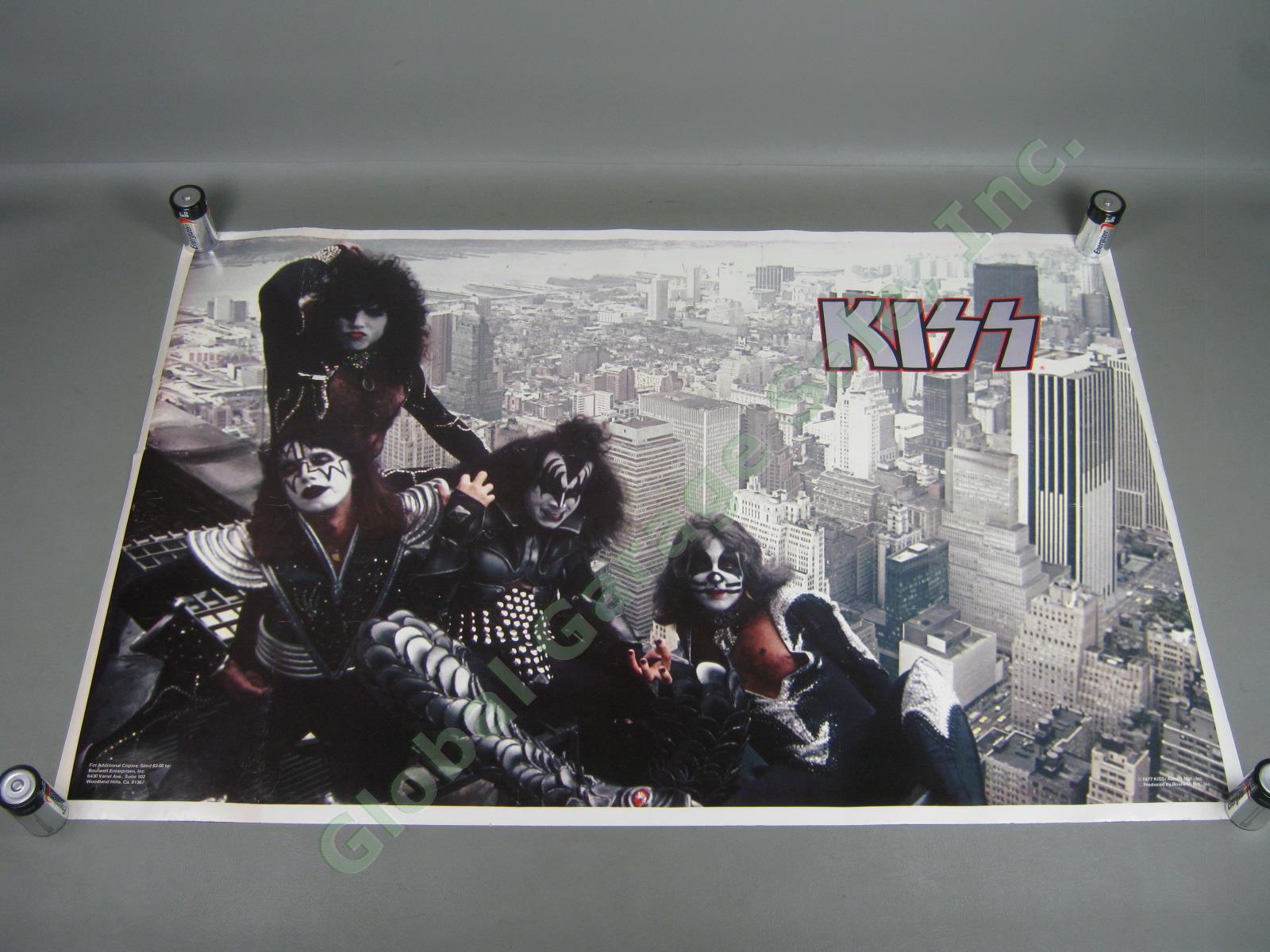 Vtg 1977 KISS Aucoin Boutwell NY Skyline Empire State Building Poster 22" x 34"
