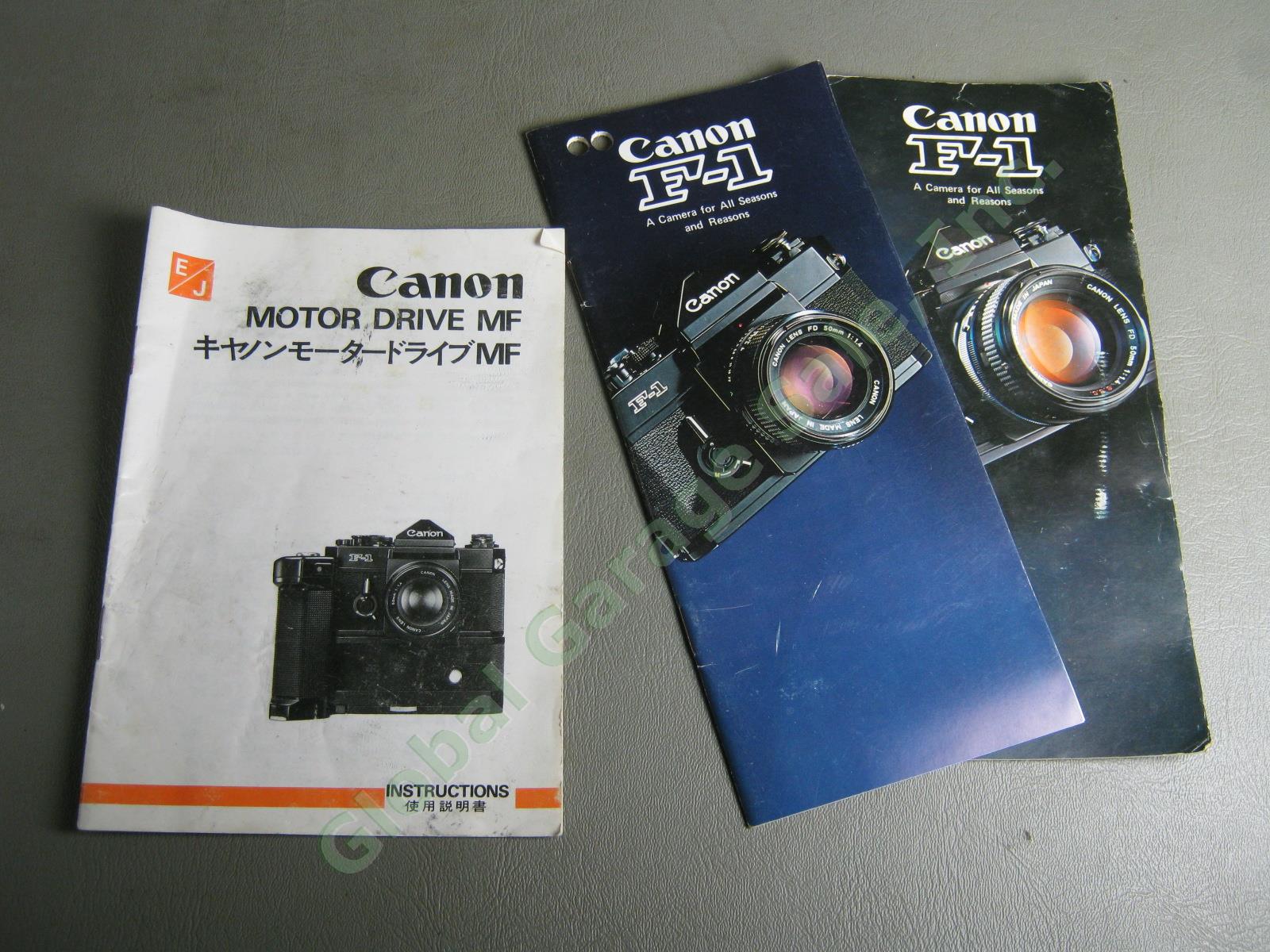 Canon F-1 Camera + Data Back F + Motor Drive MF + Focusing Screen L D Bundle NR! 15