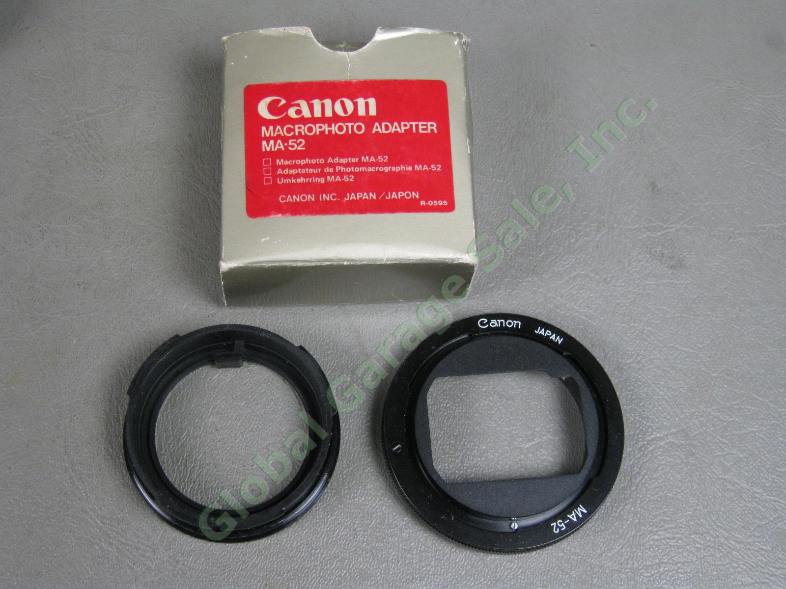 Canon Bellows FL Duplicator 8 Magnifier R Macrophoto Adapter MA-52 Camera Lot NR 11