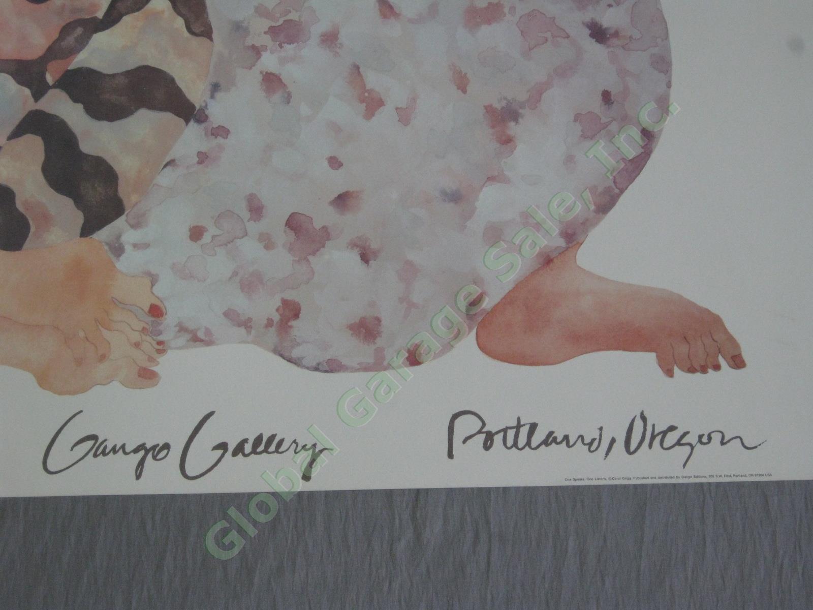Rare Carol Grigg One Speaks One Listens Gango Gallery Watercolor Art Print NR! 3