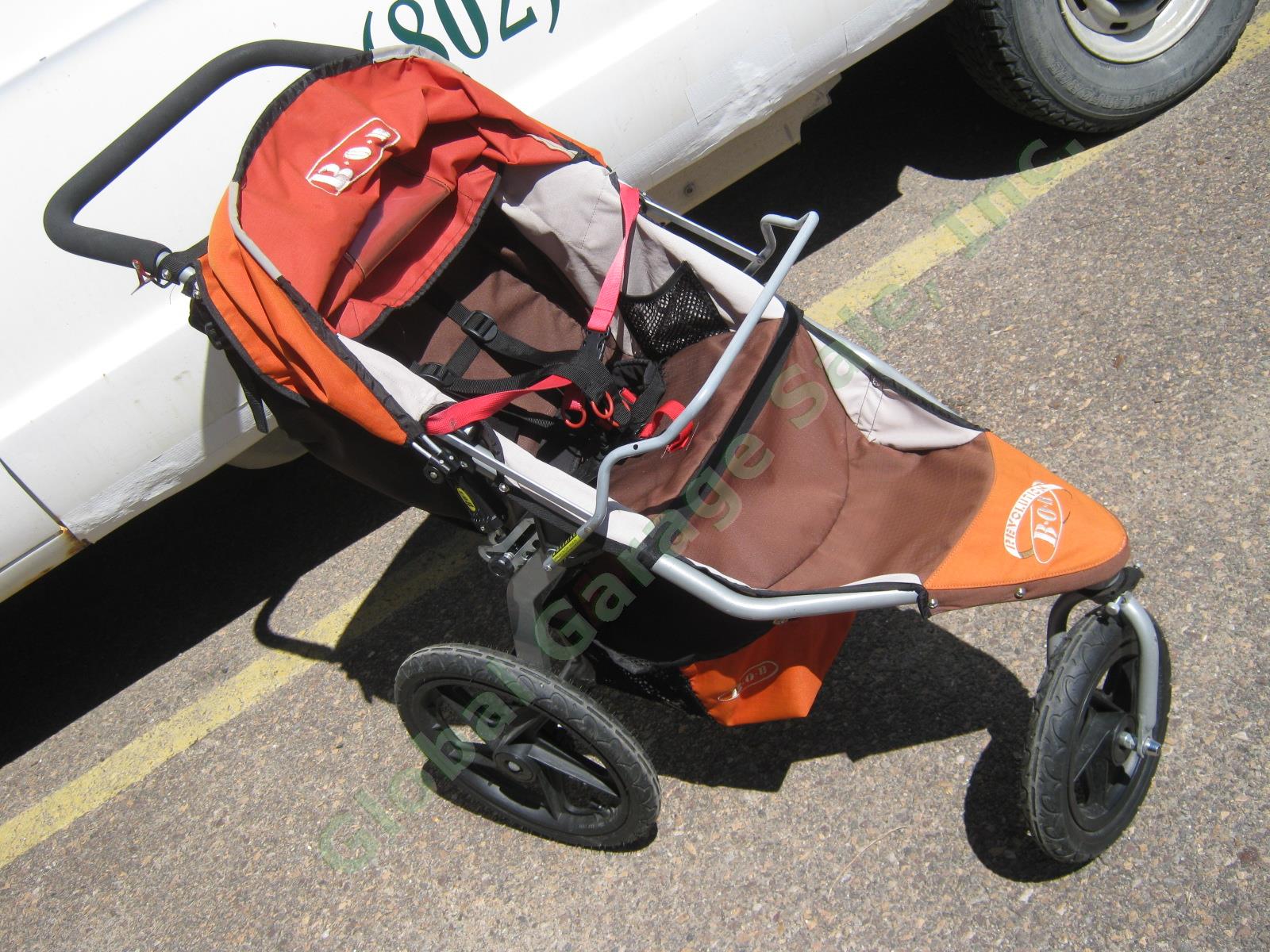 Orange BOB Revolution Single Seat Jogger Jogging Stroller Swivel Front Wheel NR! 3