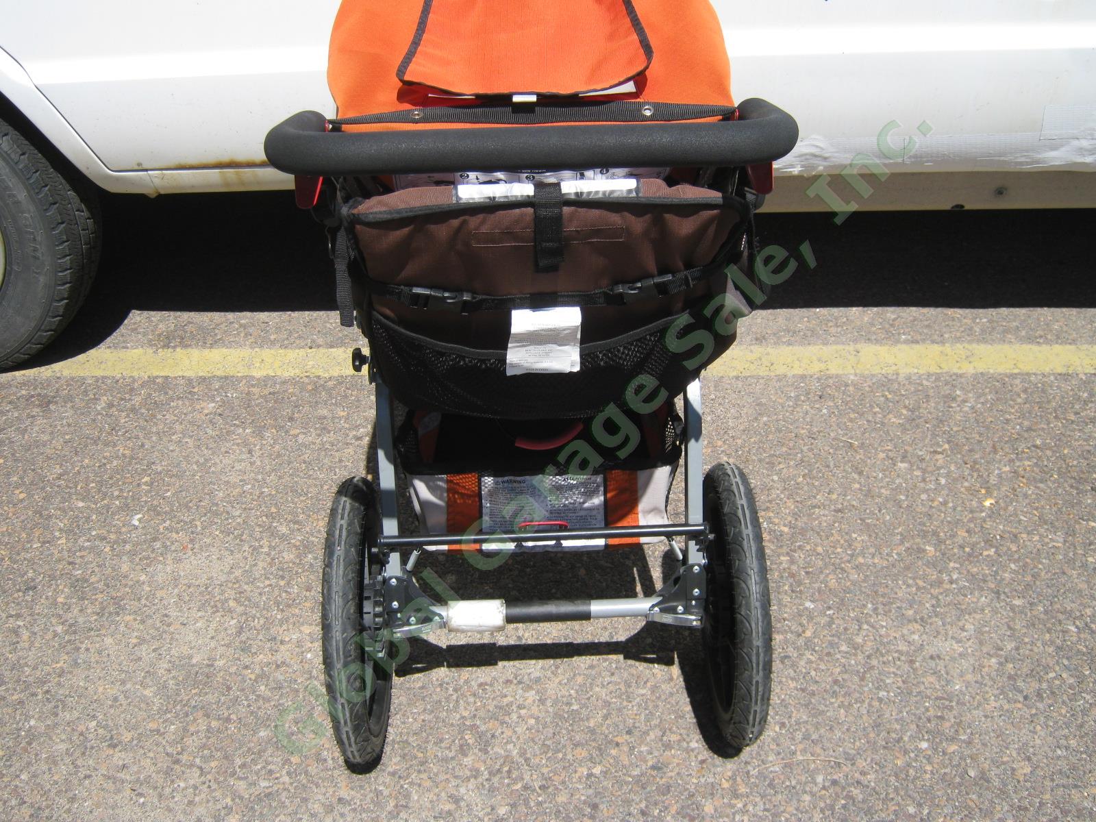 Orange BOB Revolution Single Seat Jogger Jogging Stroller Swivel Front Wheel NR! 4