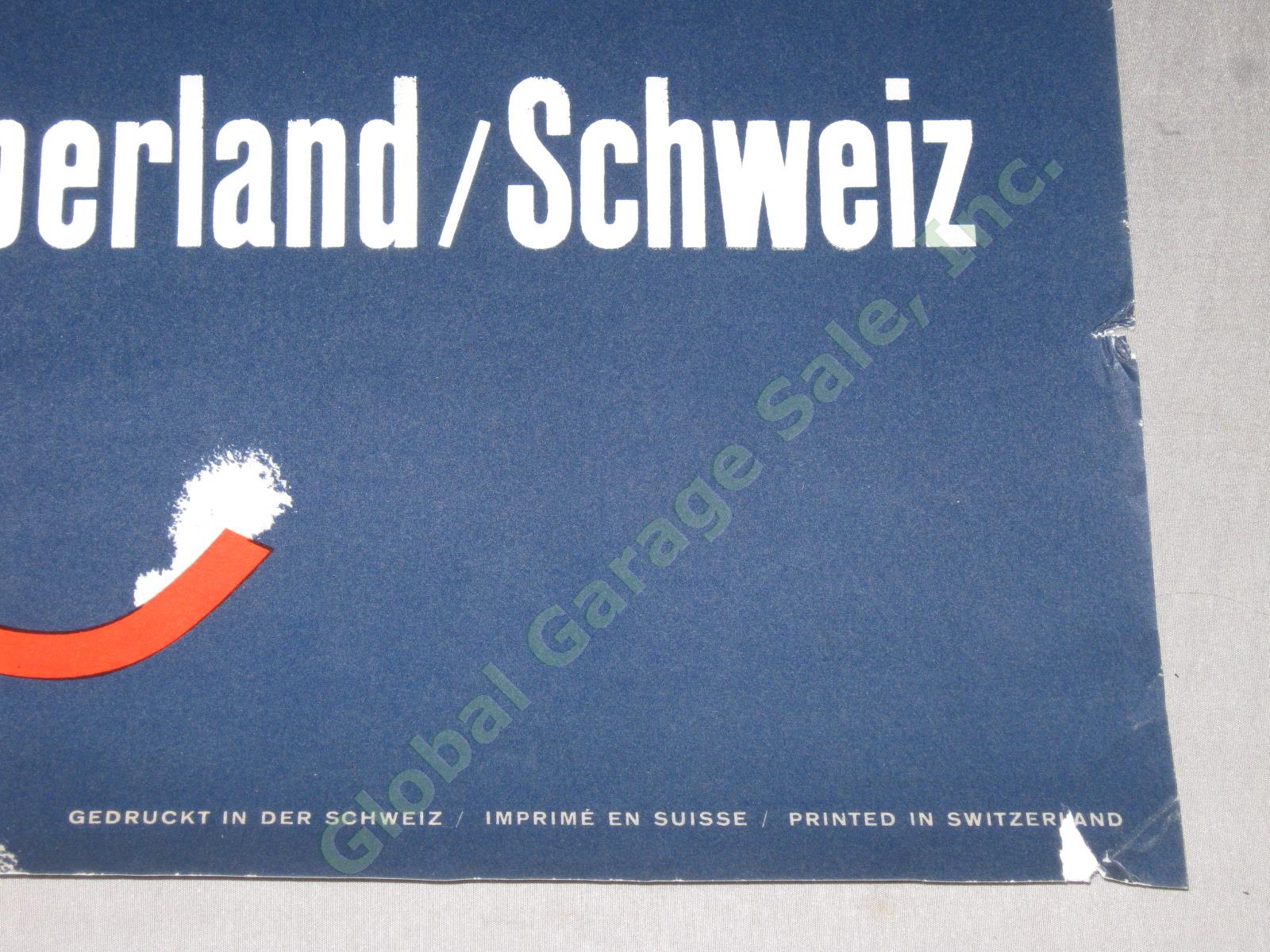 Rare Vtg 1950s Edi Hauri Swiss Ski Travel Poster Berner Oberland Scharnow-Reisen 6