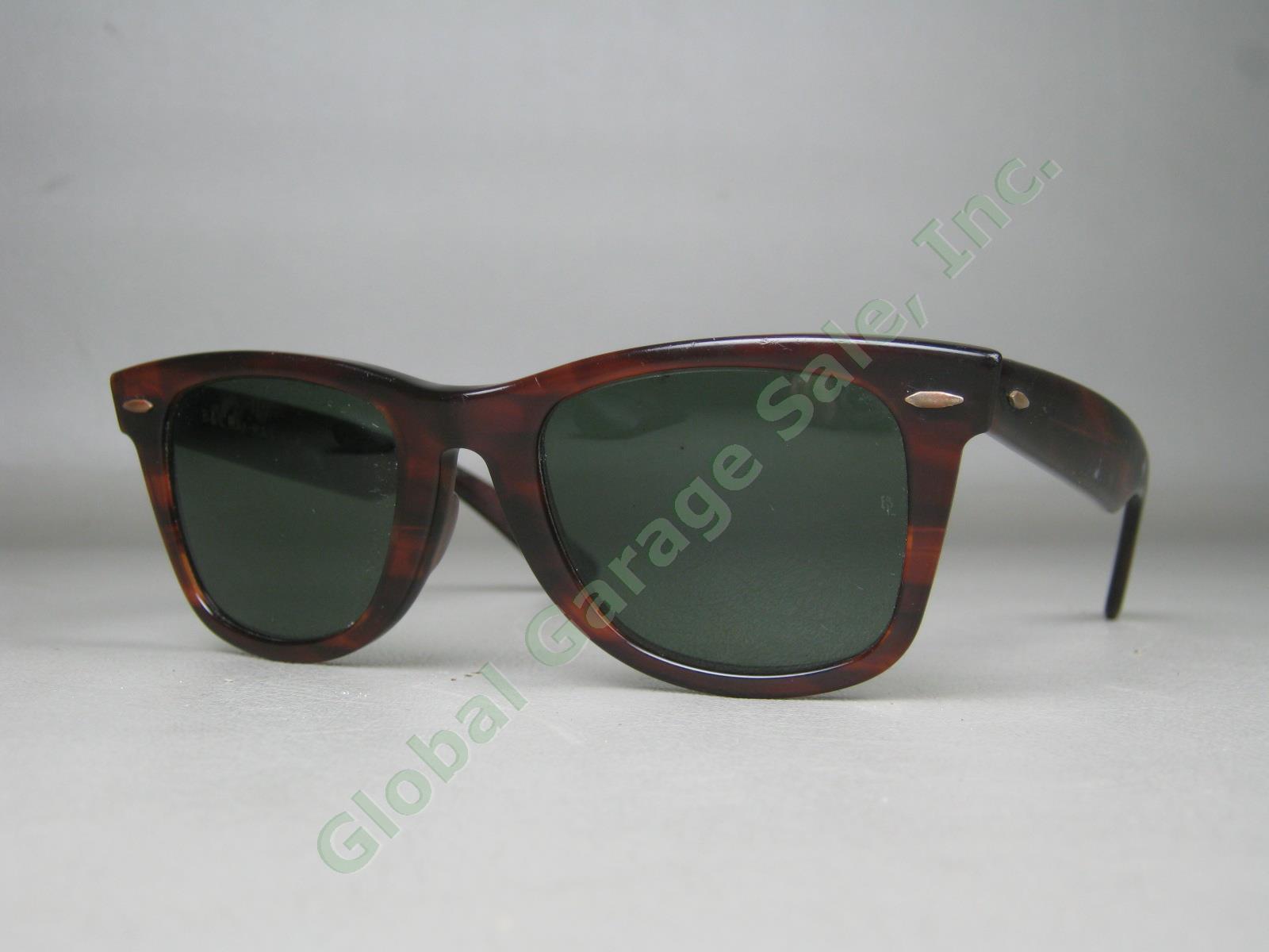 Vtg Bausch Lomb 5022 Ray-Ban Wayfarer Tortoise Shell Style Sunglasses L2052 UYAS 1