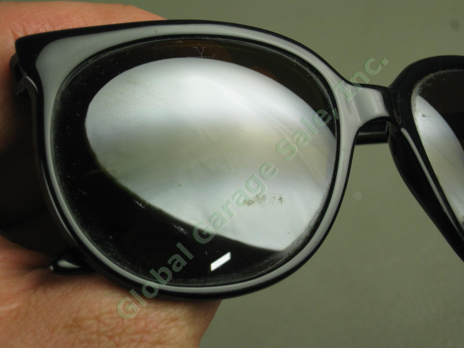 Vtg Skilynx-Acier-Vuarnet Pouilloux 4002 Black Sunglasses W/ Amber Lenses France 1