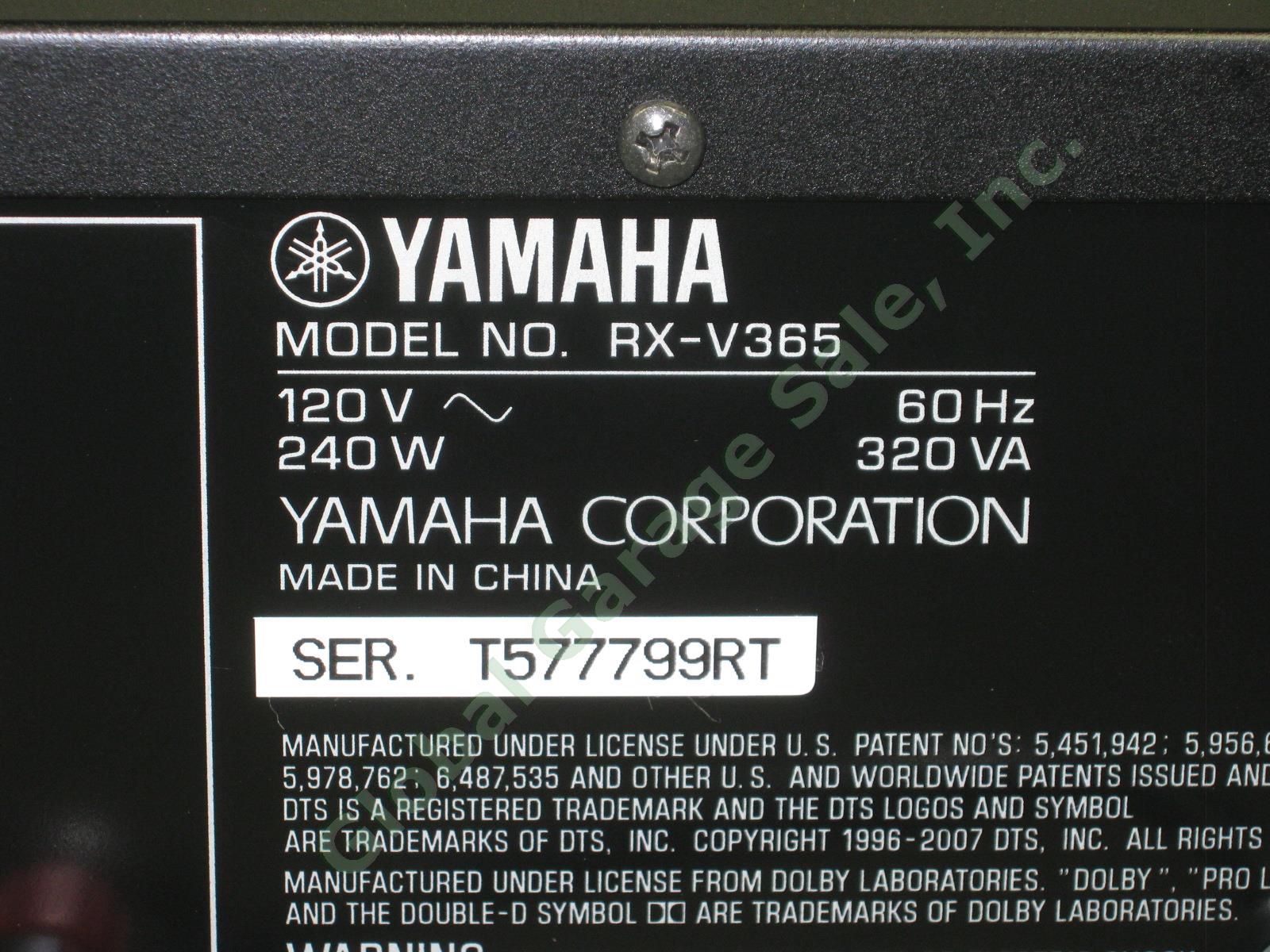 Yamaha RX-V365 500-Watt 5.1-channel Natural Sound Home Theater AV Receiver HDMI 7