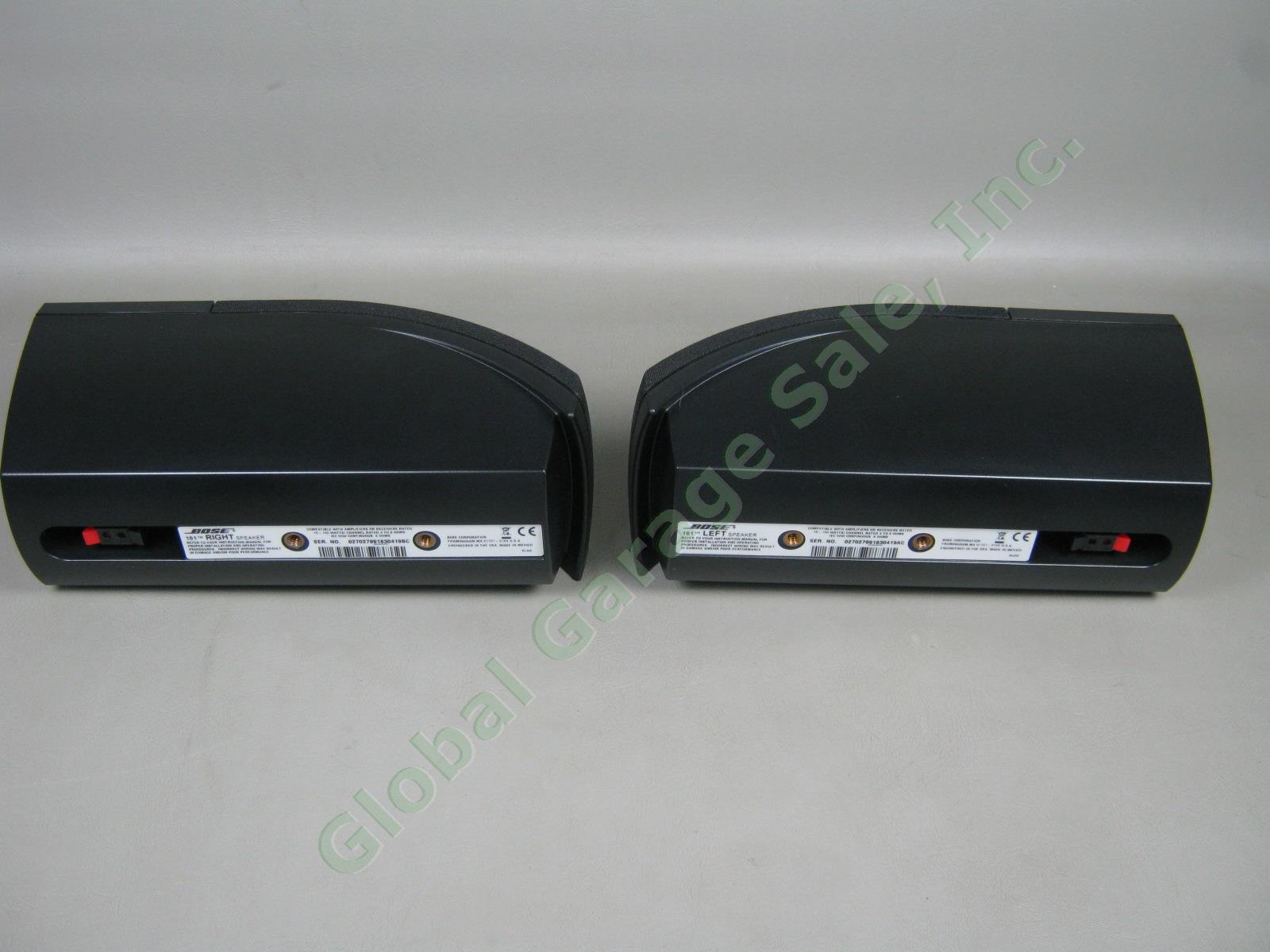 Black Pair Bose 161 Left Right Bookshelf Speaker System +Brackets Manual Box Lot 4