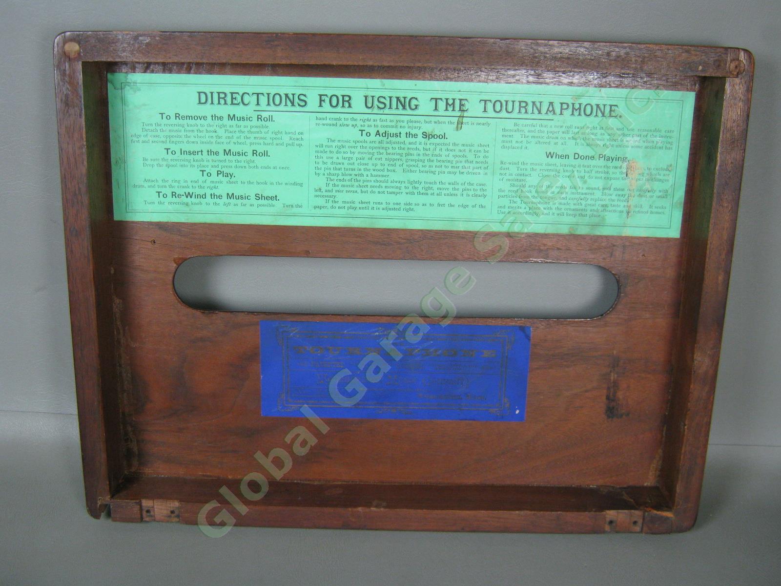 Rare Original Antique Tournaphone 25-Note Organette Paper Roll Organ No Reserve! 5