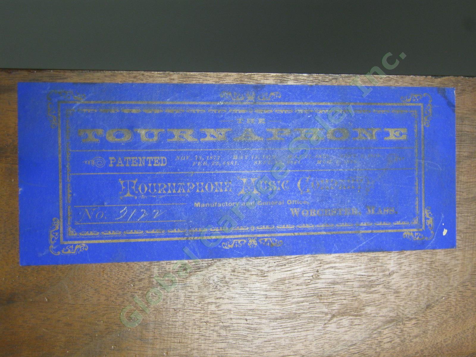 Rare Original Antique Tournaphone 25-Note Organette Paper Roll Organ No Reserve! 6