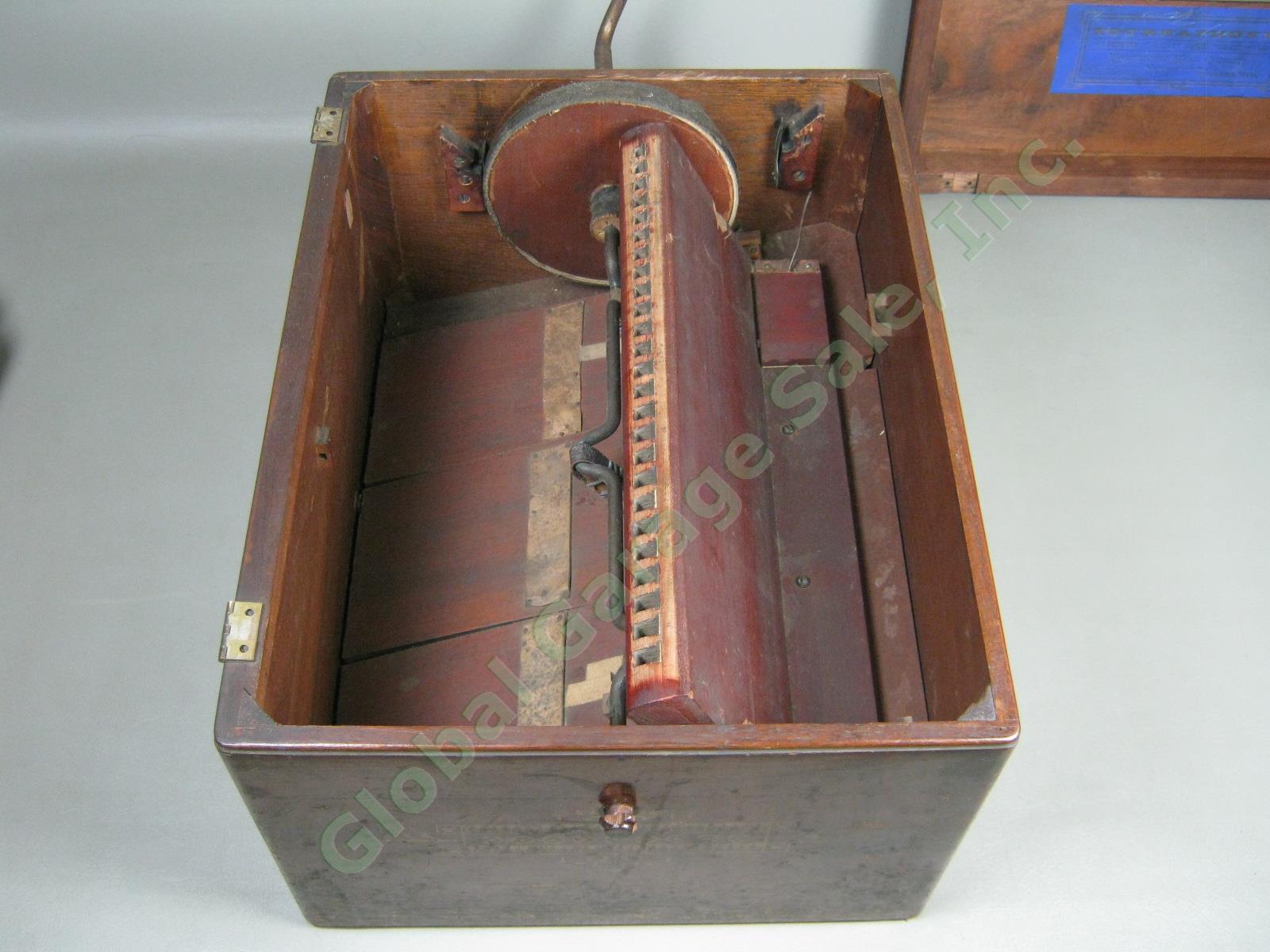 Rare Original Antique Tournaphone 25-Note Organette Paper Roll Organ No Reserve! 9