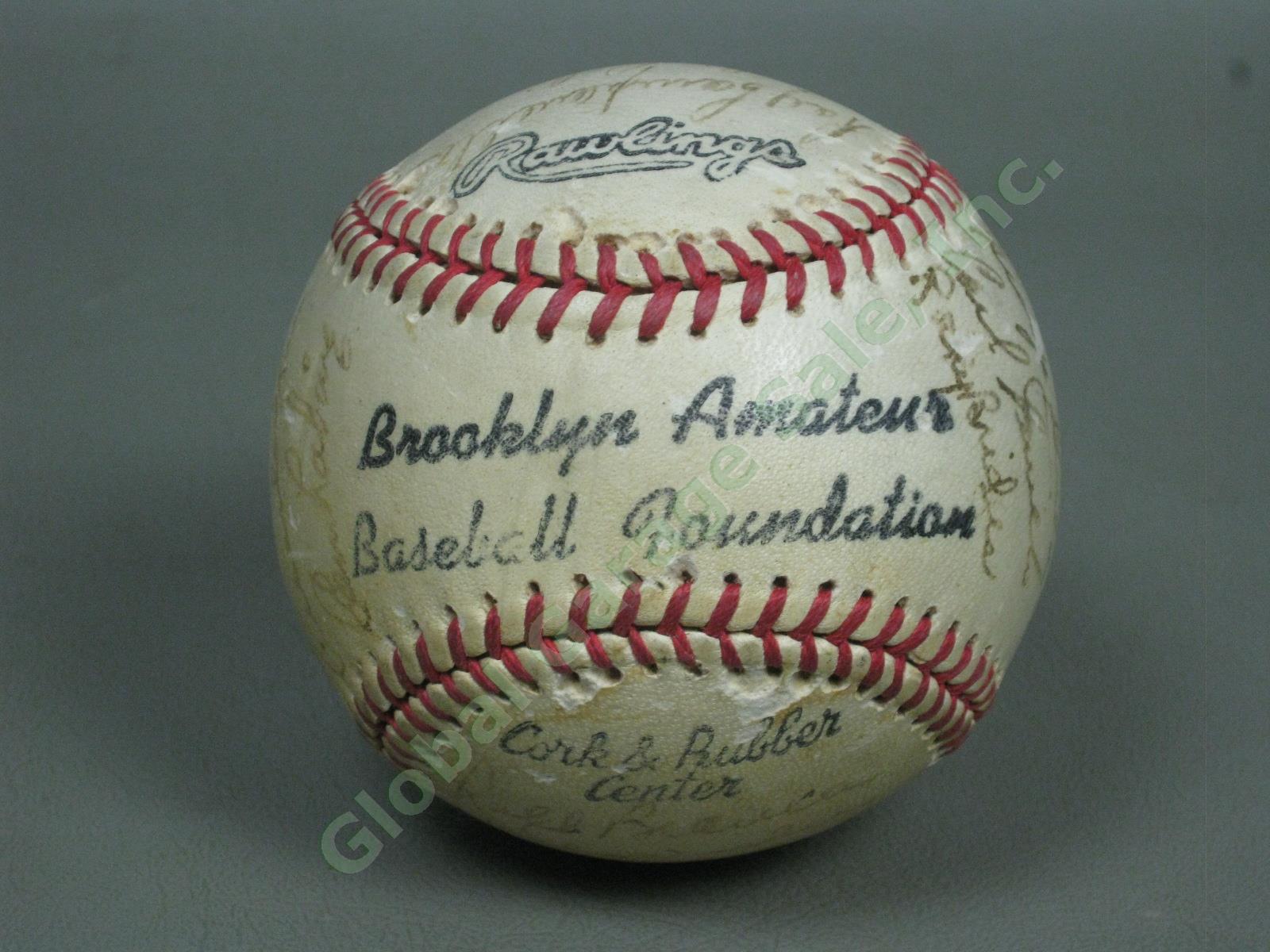 Vtg 1951 Brooklyn Dodgers Team Signed Baseball Robinson Campanella ++ Clubhouse? 1