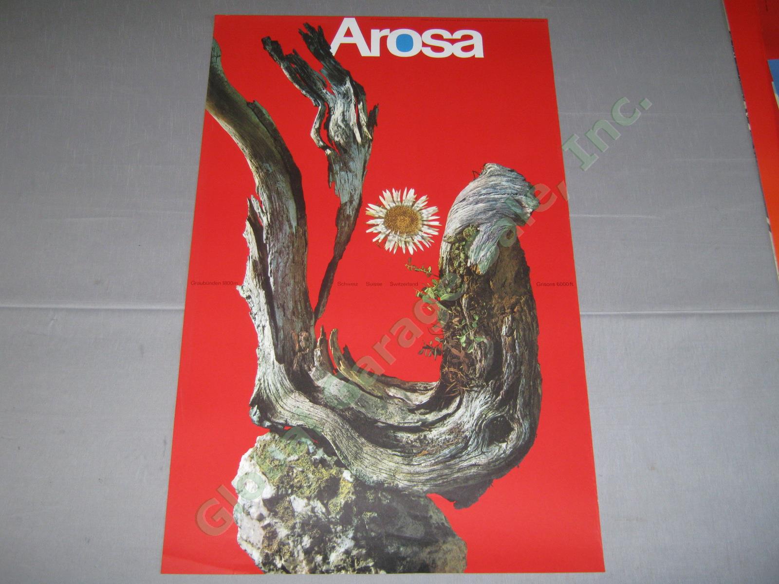Vintage Original c1970 Swiss Travel Tourism Poster Arosa Switzerland No Reserve!