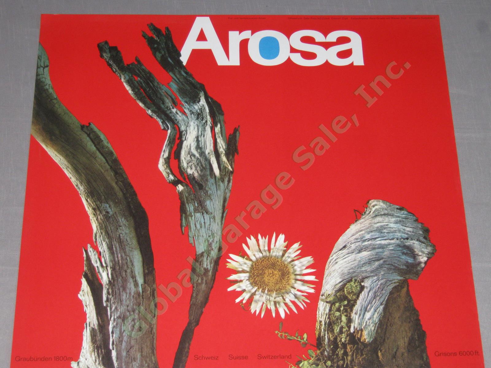Vintage Original c1970 Swiss Travel Tourism Poster Arosa Switzerland No Reserve! 1