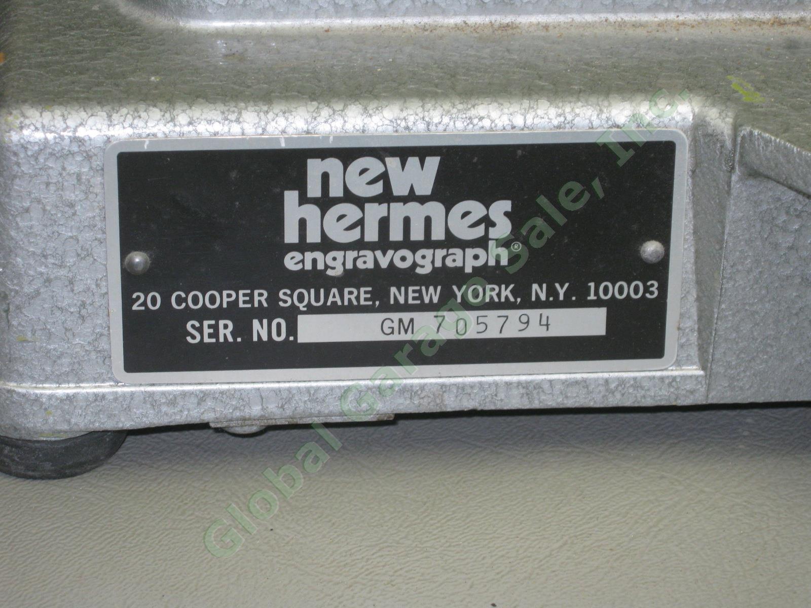 Vtg New Hermes Engravograph Portable Engraving Machine Serial GM 705794 EM-10101 2