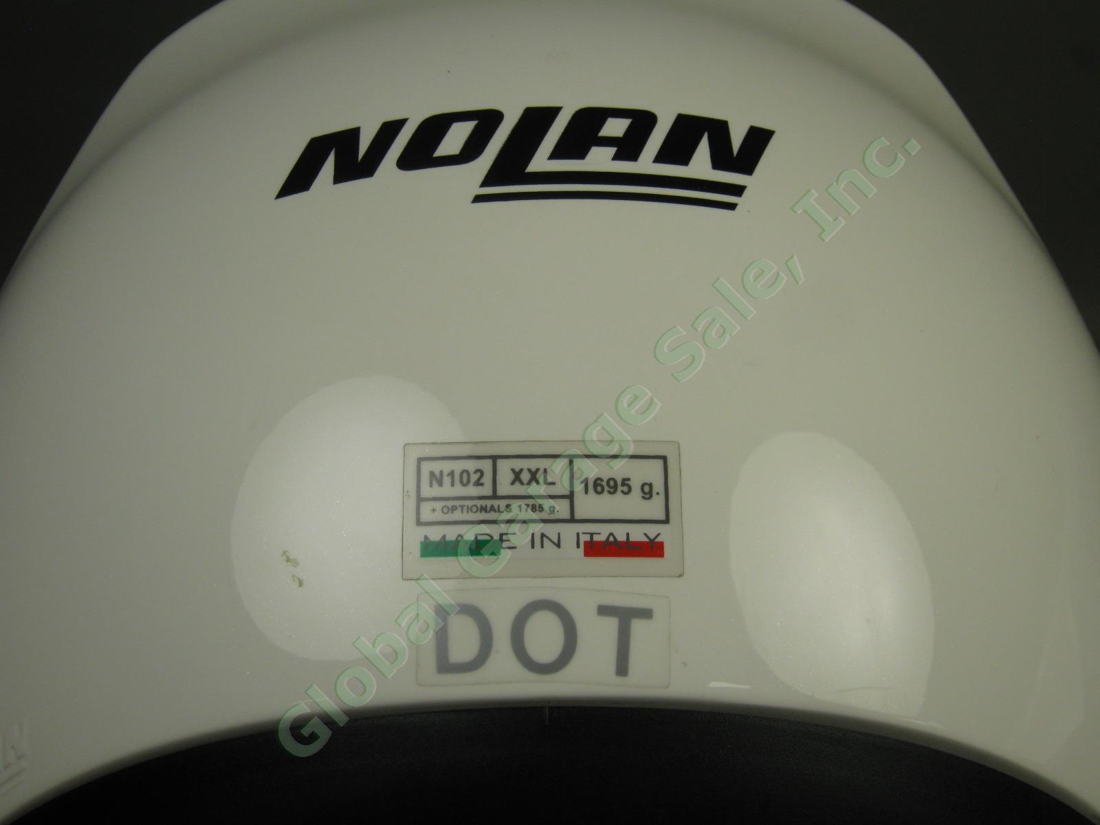 Nolan N102 Solid N-Com Metal White Motorcycle Helmet XXL Exc Cond W/ Box Bundle 4