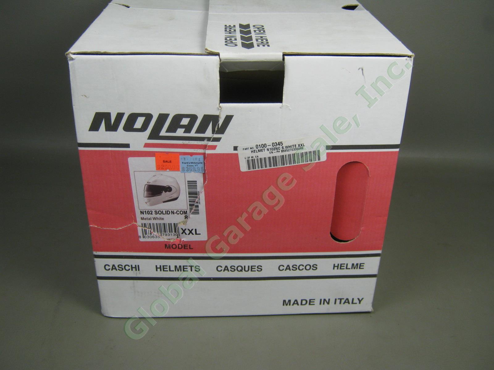 Nolan N102 Solid N-Com Metal White Motorcycle Helmet XXL Exc Cond W/ Box Bundle 8