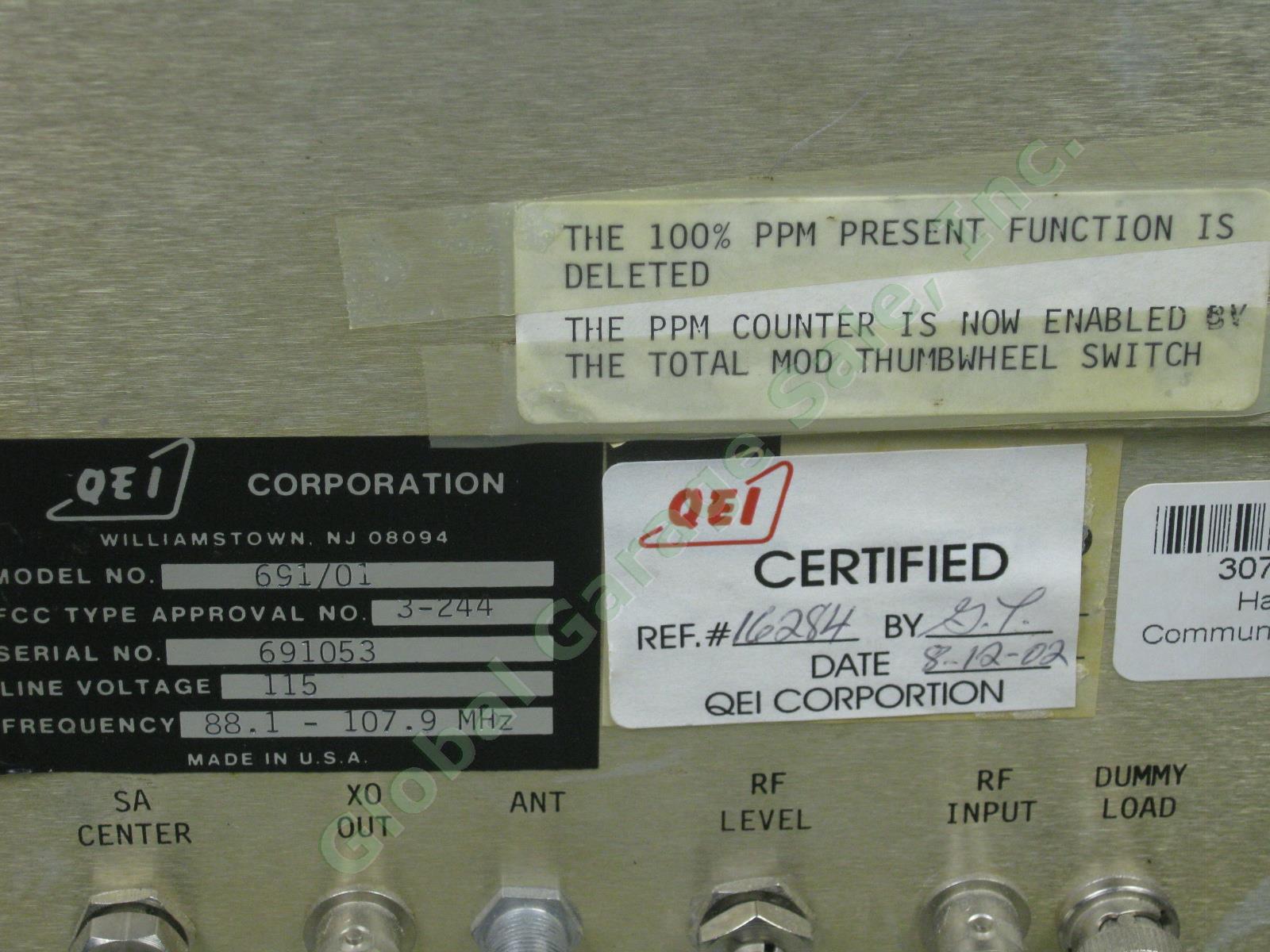 QEI 691 Professional FM Radio Modulation Monitor Test Set Working When Removed 5