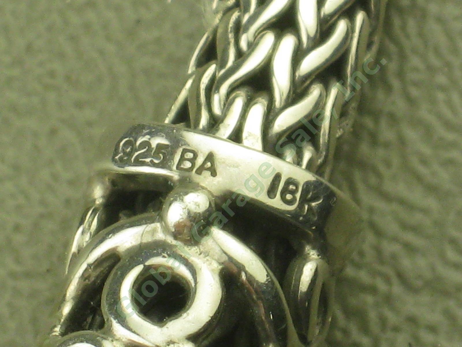 Aquamarine Woven Sterling Silver + 18k Gold Bracelet BA Indonesia John Hardy? NR 4