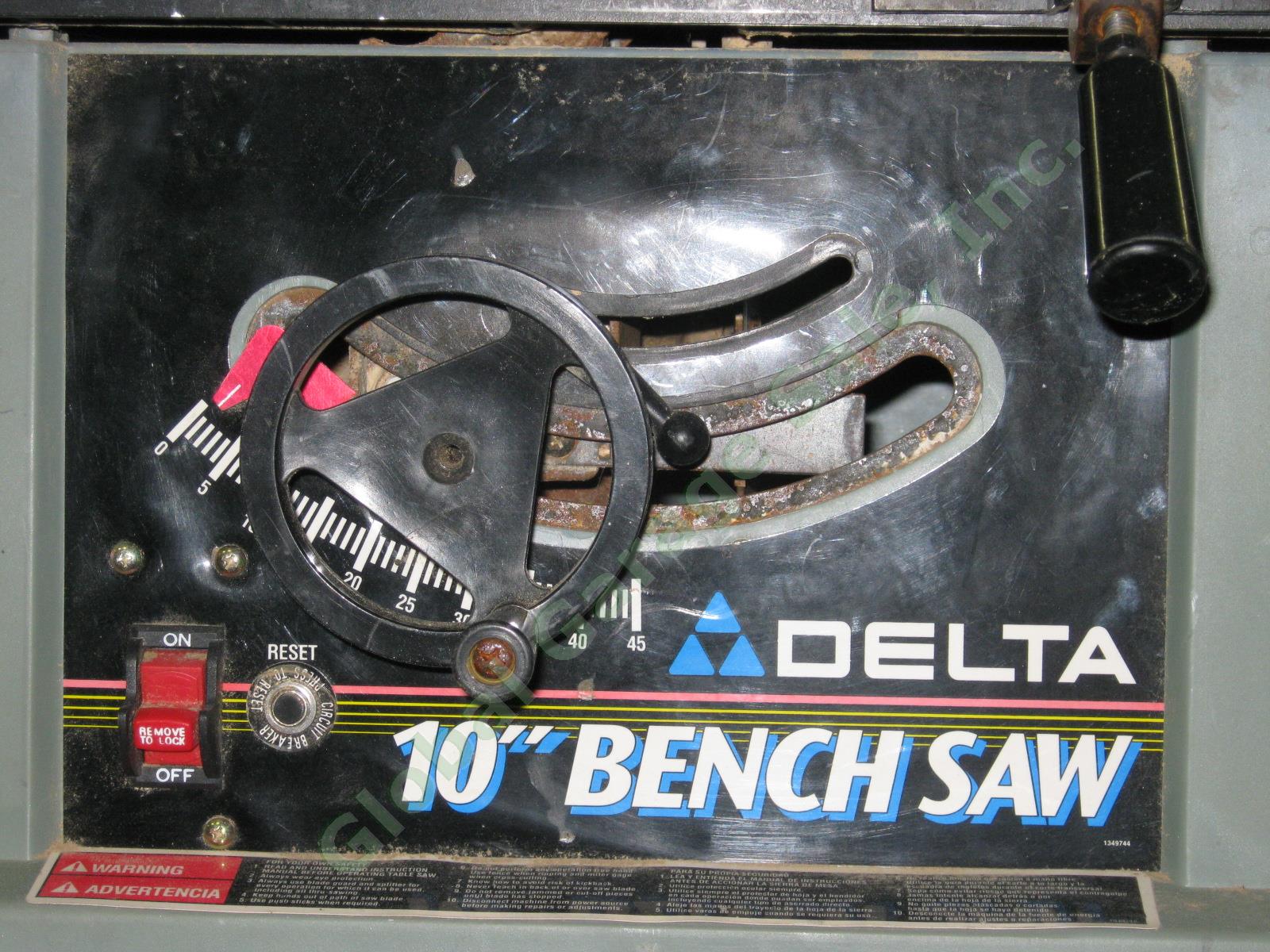 Delta 10" Bench Saw 36-540 Type 2 K9918 120V 13A 60Hz 1 Phase 1
