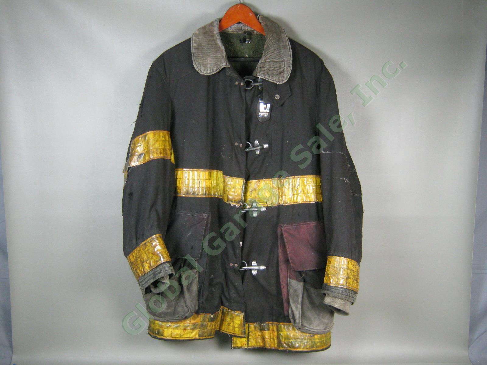 Vtg FDNY NY Fire Dept Firefighter Bunker Turnout Coat Jacket Globe Size 44 NR!