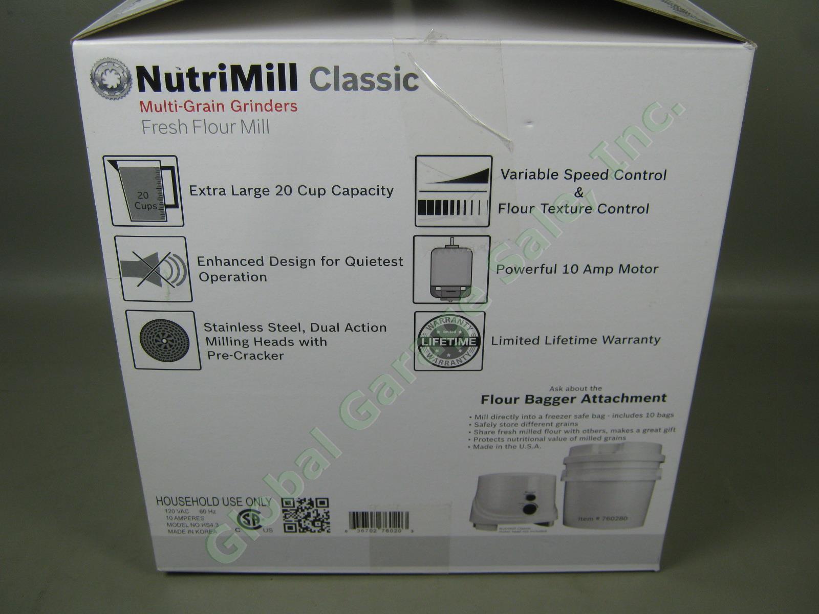 NEW NutriMill Classic 20-Cup Multi-Grain Fresh Flour Mill Grinder W/ Box HS4.3 1