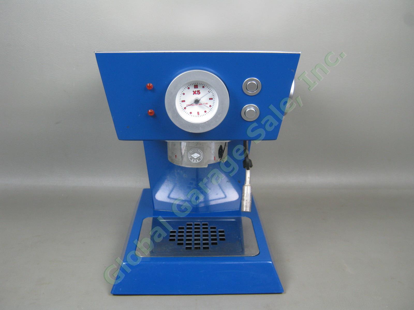 Royal Blue Francis X5 Espresso Maker Machine Tested Works Luca Trazzi Design NR! 1