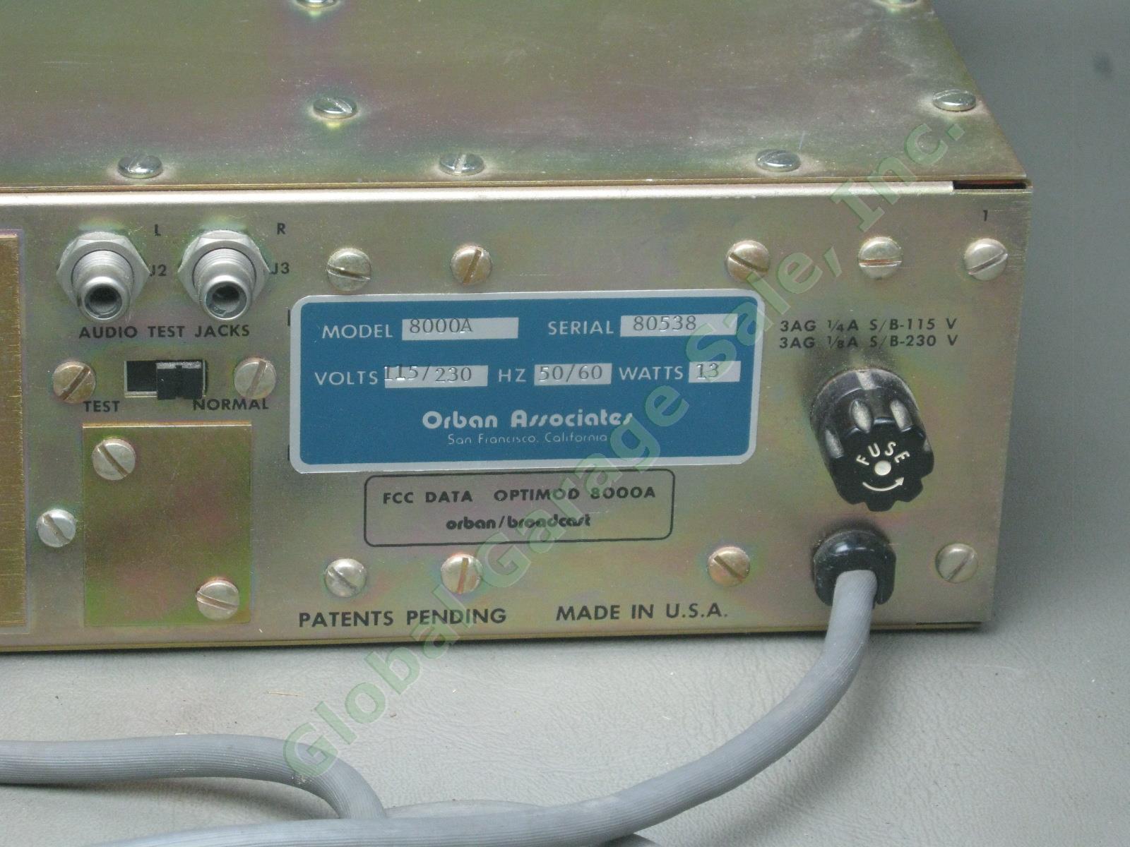 Vintage Orban 8000A Optimod-FM Rackmount Broadcast Audio Processor Radio Station 4