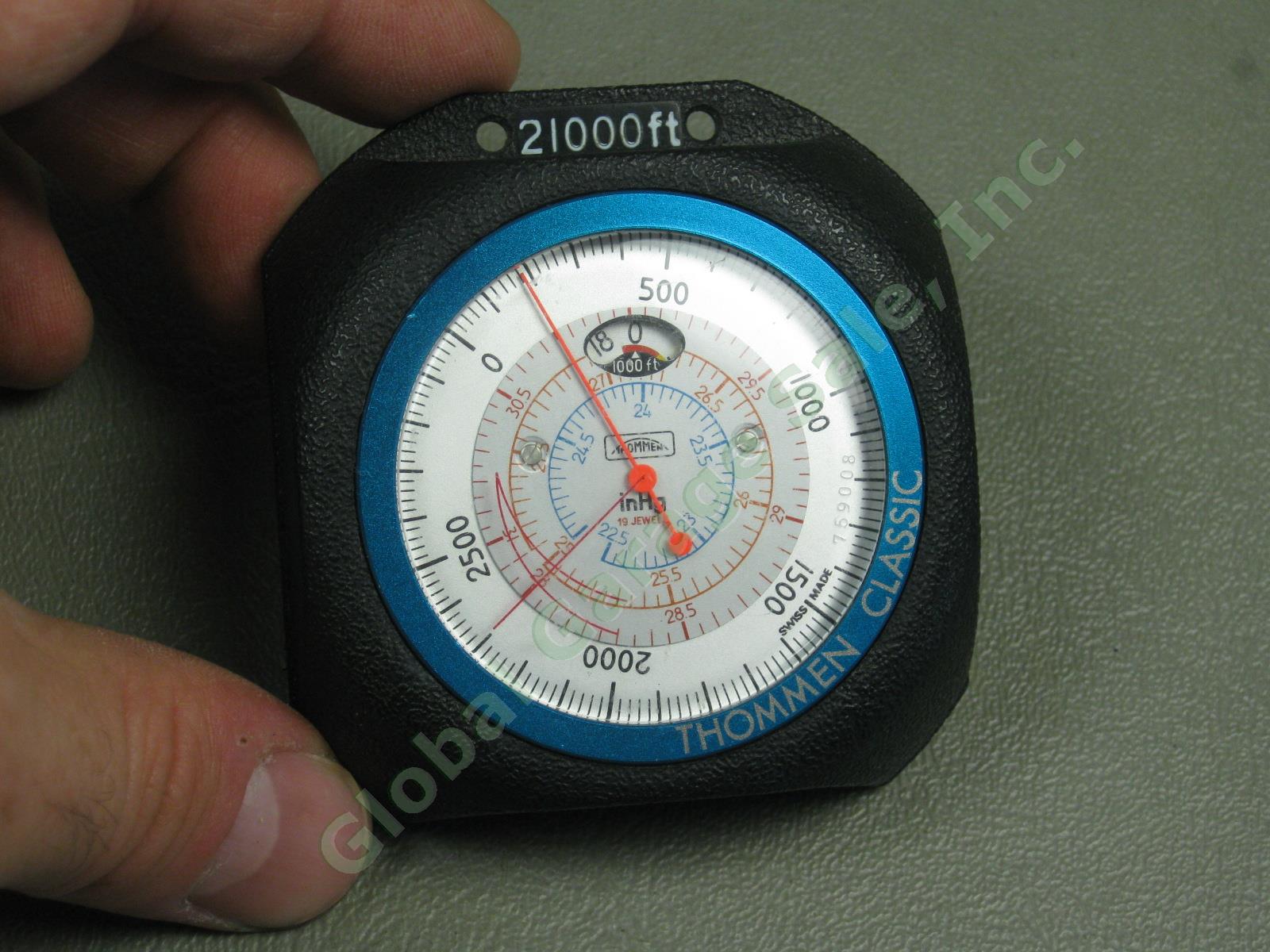 Vtg Thommen Classic TX-18 21000 Ft Pocket Altimeter Plus Barometer +Box Was $325 1