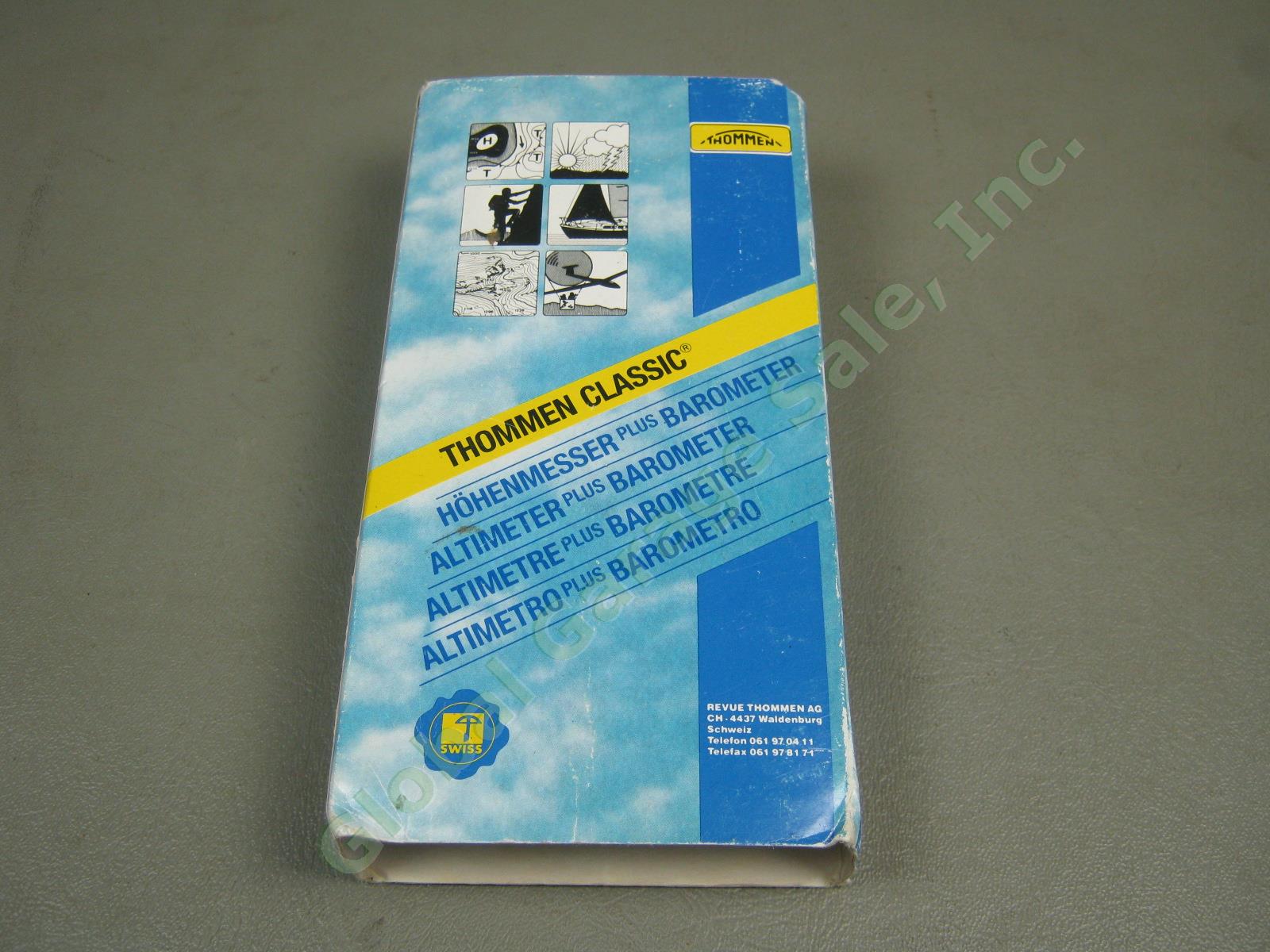Vtg Thommen Classic TX-18 21000 Ft Pocket Altimeter Plus Barometer +Box Was $325 5