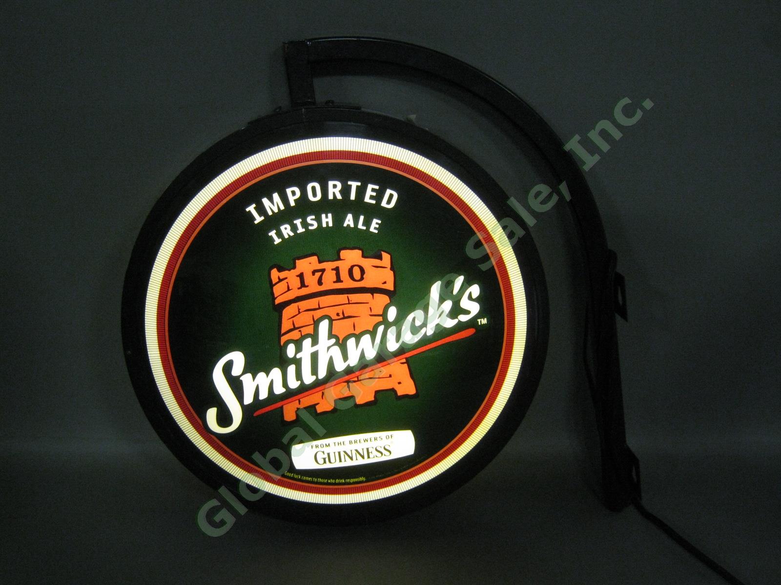 Smithwicks Imported Irish Ale 2 Sided Light Sign Pub Bar Man Cave Guinness Beer