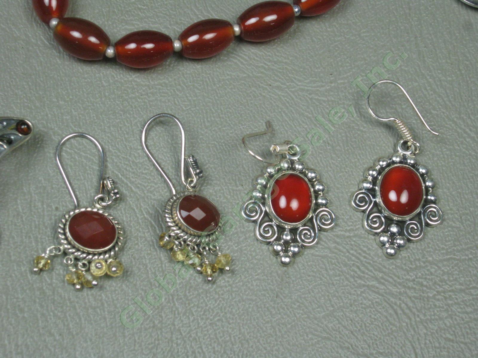 Sterling Silver Jewelry Lot Pearl Opal Amber Amethyst Citrine Pendants Earrings 3