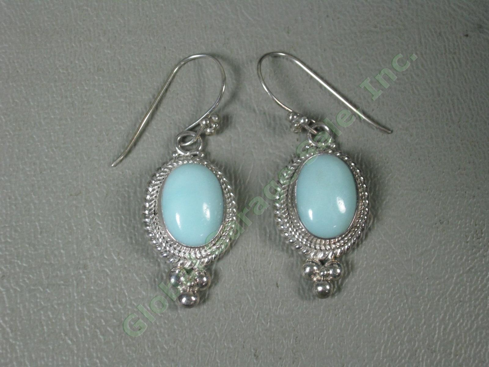 Sterling Silver Jewelry Lot Pearl Opal Amber Amethyst Citrine Pendants Earrings 12