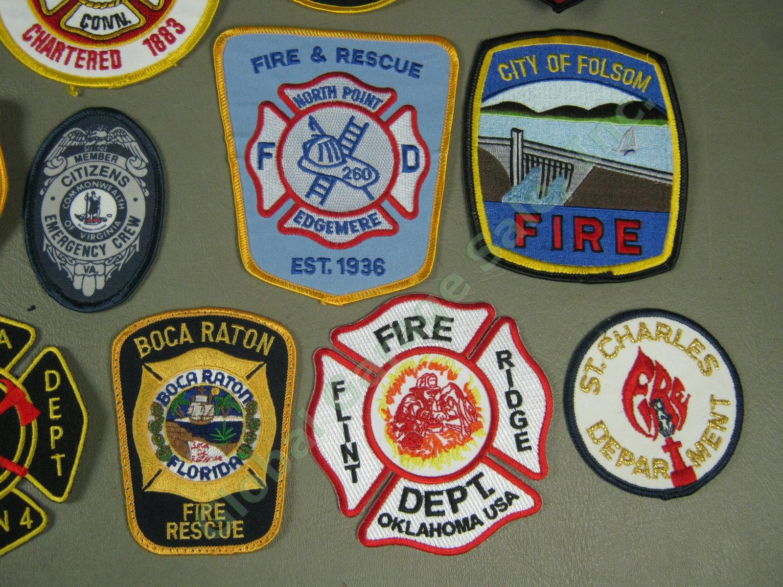 Huge Lot 47 New/Used Genuine Fire Dept Patches Virginia Ohio Florida MA CT TX NY 8
