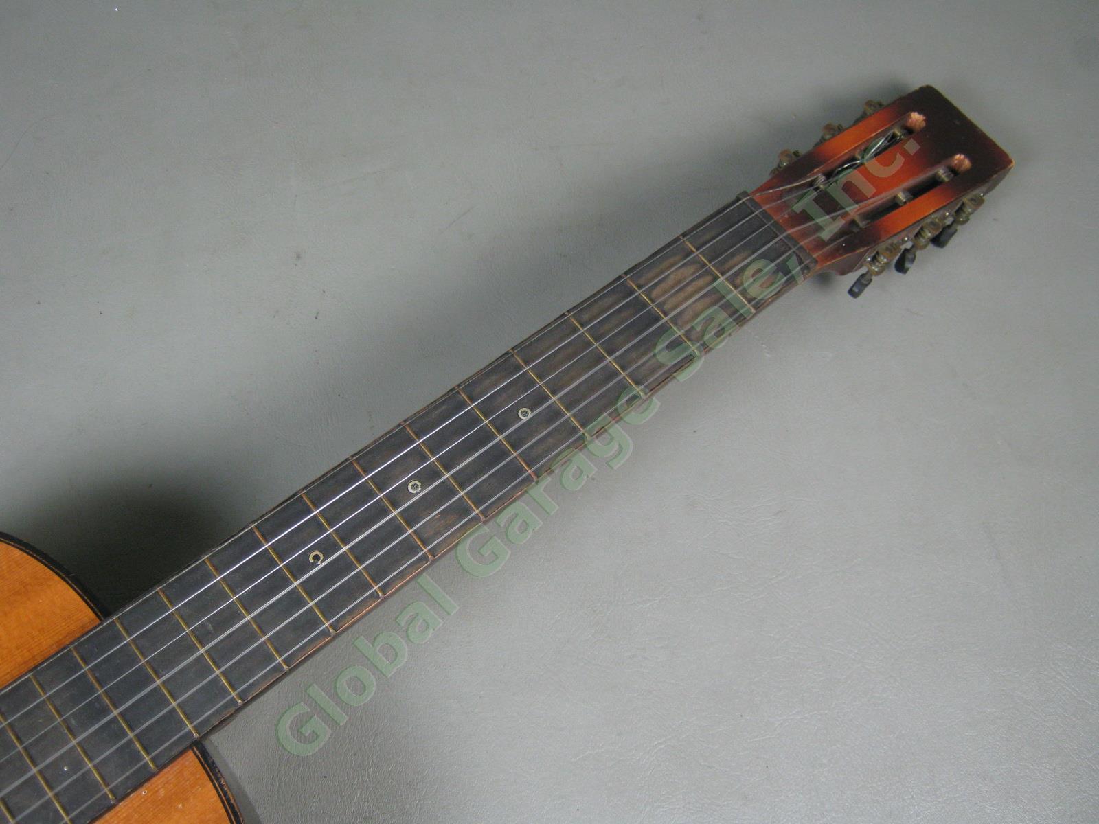 Vtg 1920s 1930s B&J Serenader 6-String Acoustic Parlor Guitar W/ Case Regal Kay 5