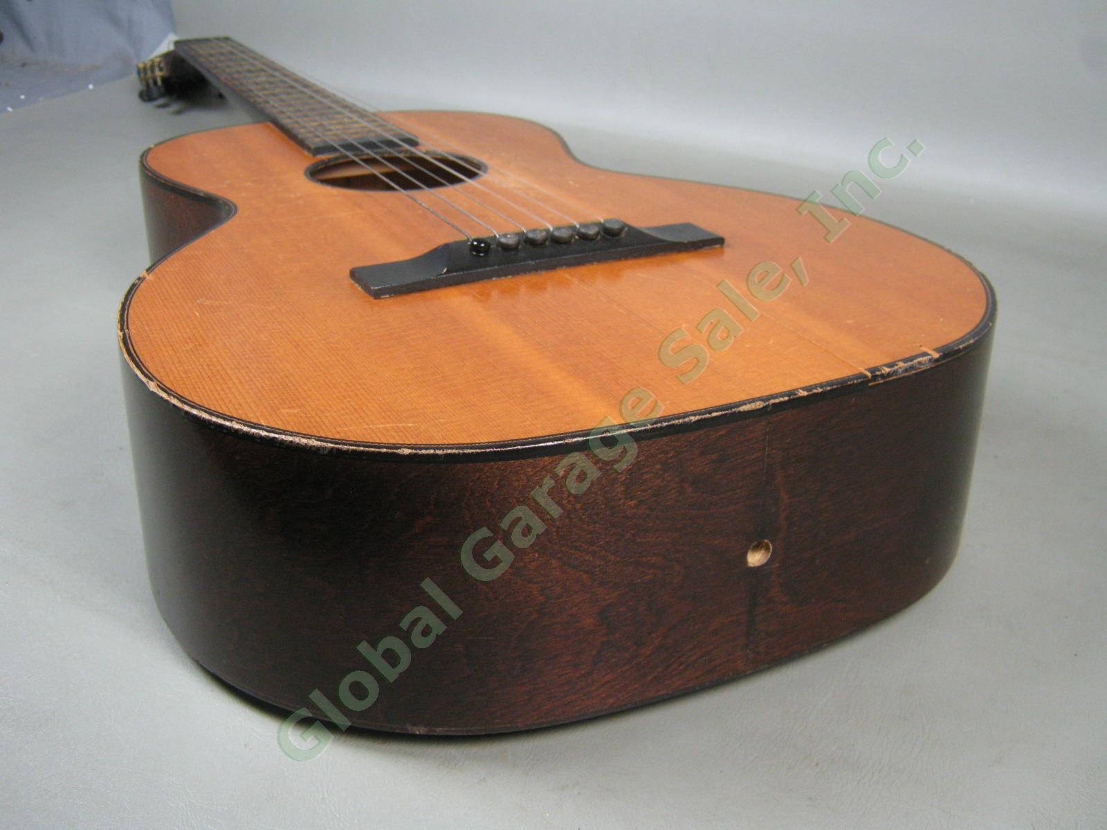 Vtg 1920s 1930s B&J Serenader 6-String Acoustic Parlor Guitar W/ Case Regal Kay 7
