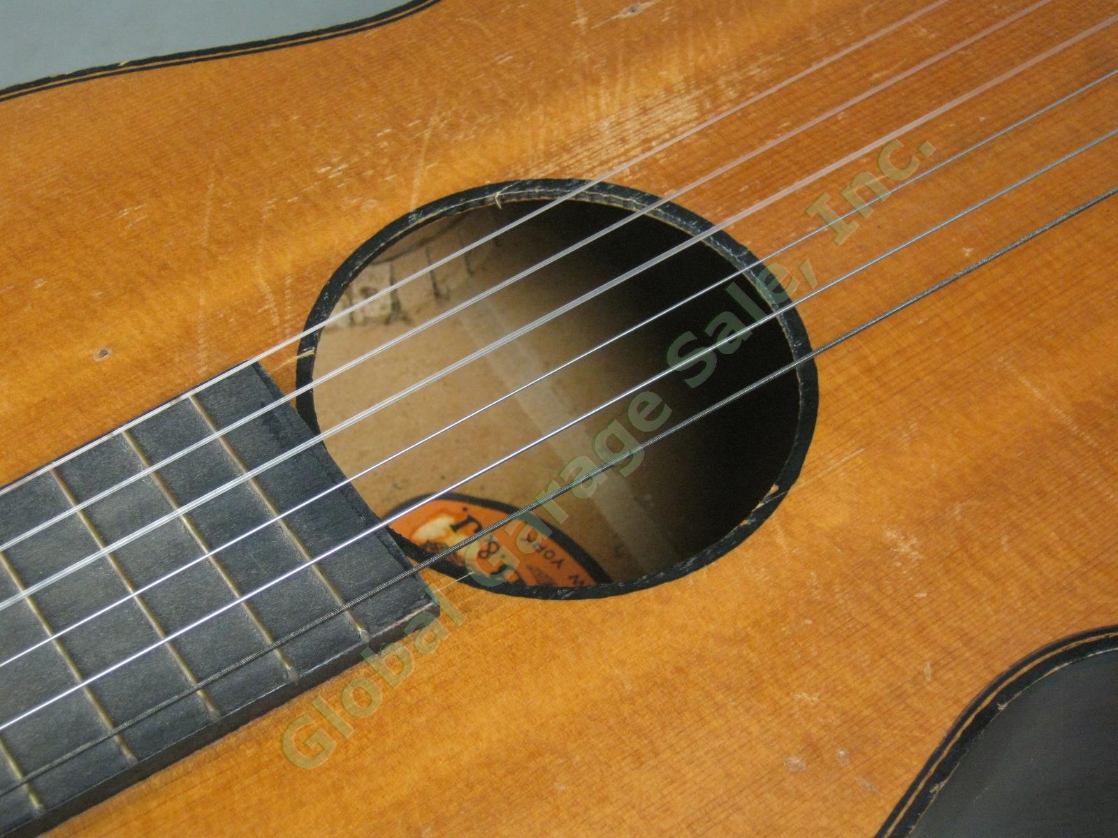 Vtg 1920s 1930s B&J Serenader 6-String Acoustic Parlor Guitar W/ Case Regal Kay 9