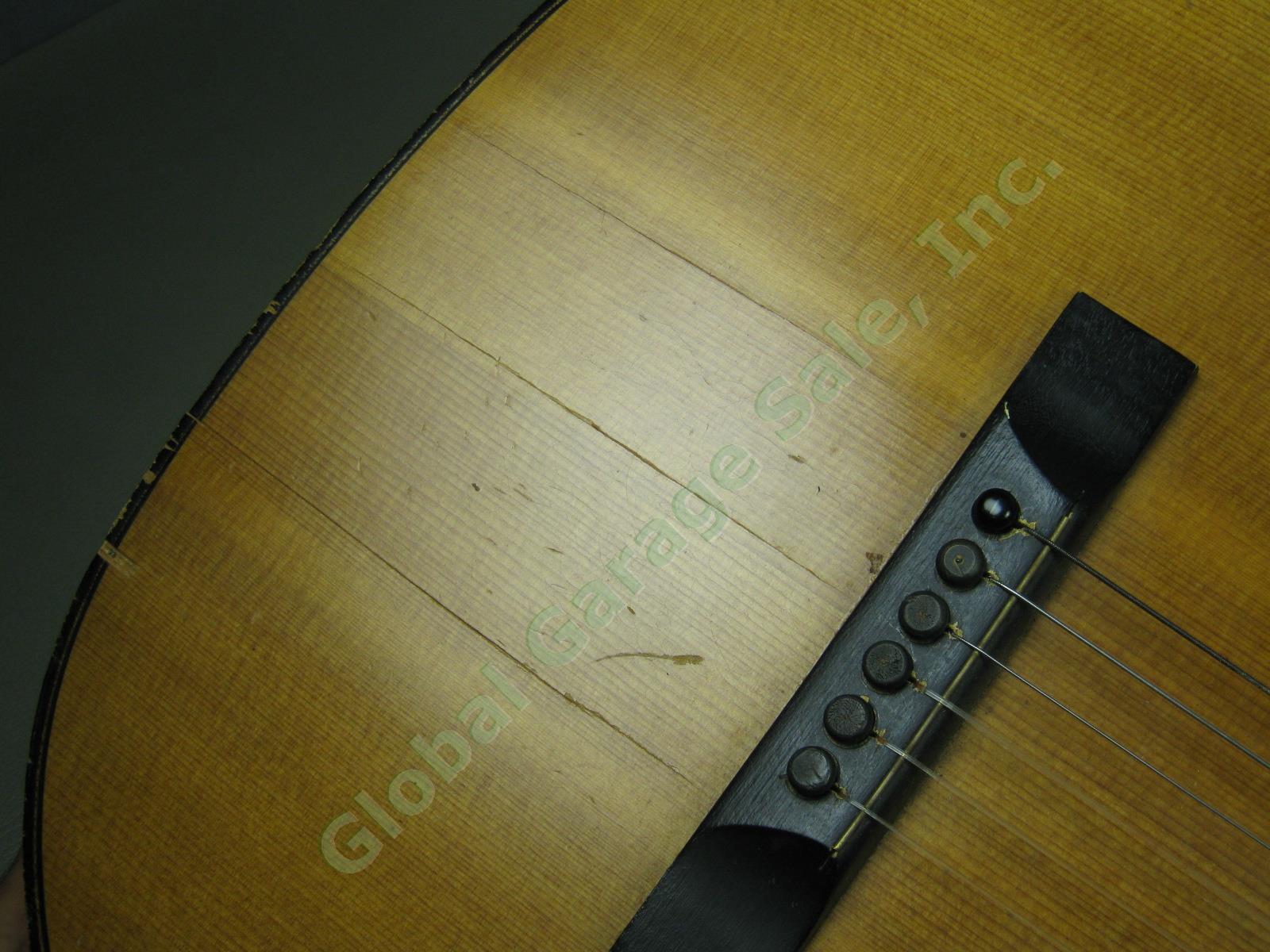 Vtg 1920s 1930s B&J Serenader 6-String Acoustic Parlor Guitar W/ Case Regal Kay 11