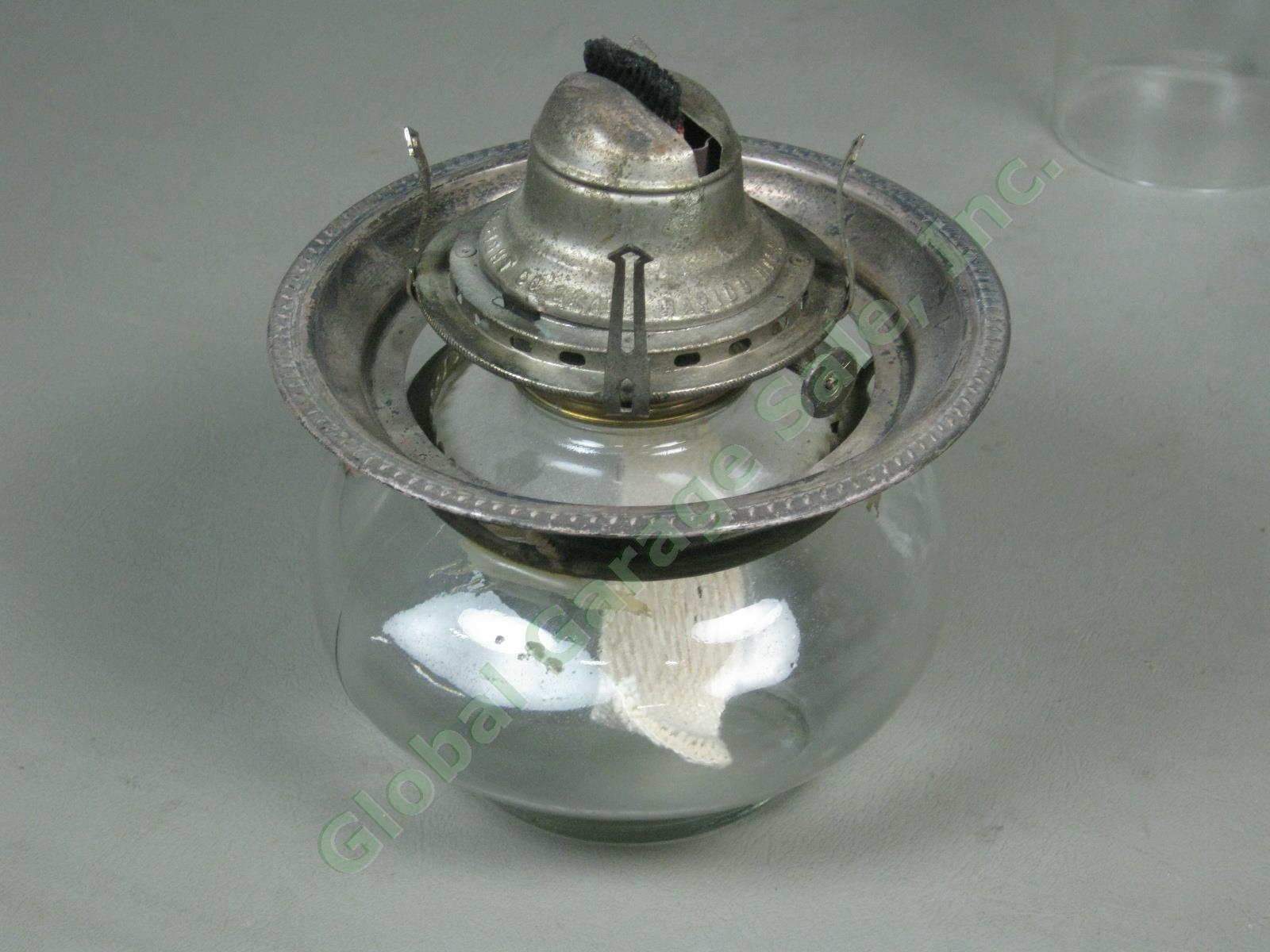Rare Vtg Antique White Flame Light Co 23" Hanging Metal Glass Brass Oil Lamp NR! 6