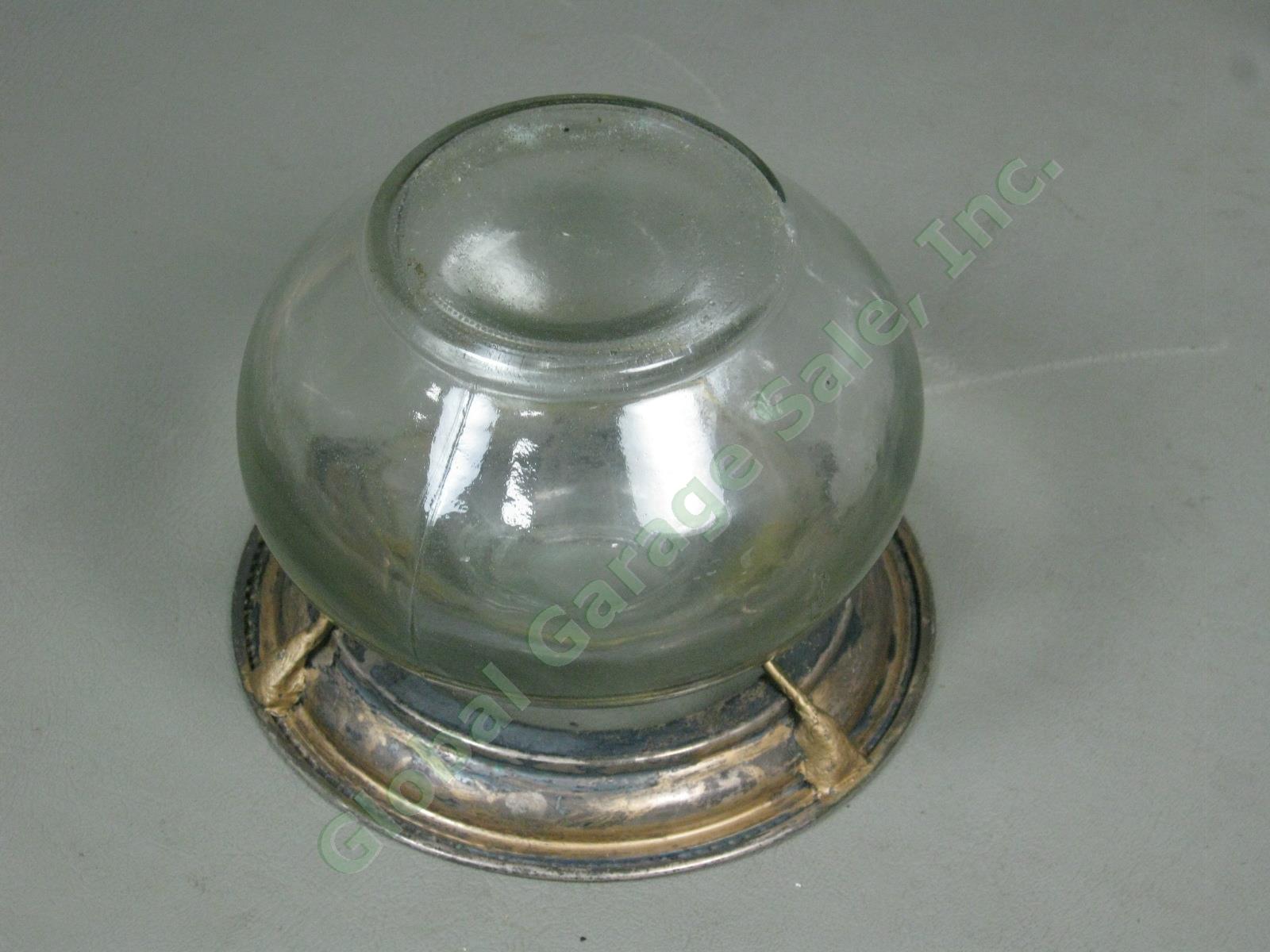 Rare Vtg Antique White Flame Light Co 23" Hanging Metal Glass Brass Oil Lamp NR! 13