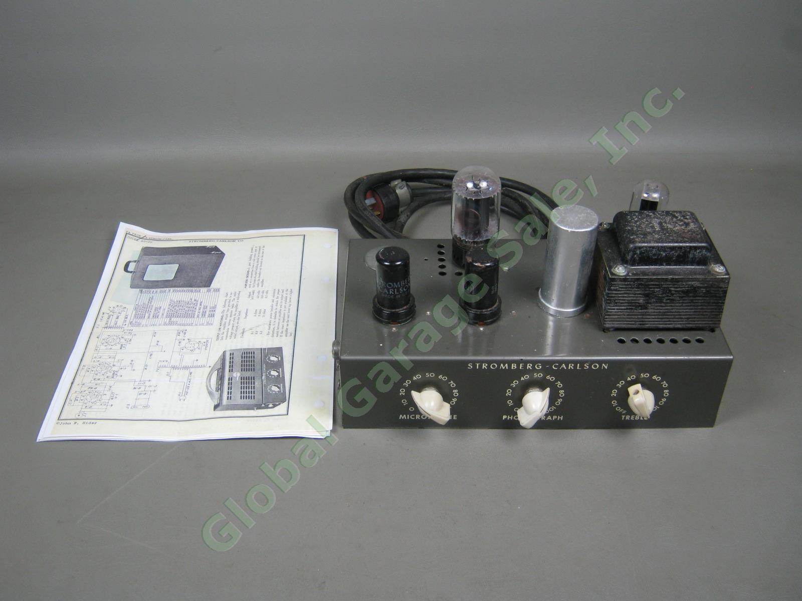 Vtg 1940s Stromberg-Carlson AU 29 10-Watt Vacuum Tube Amplifier Amp Untested NR!