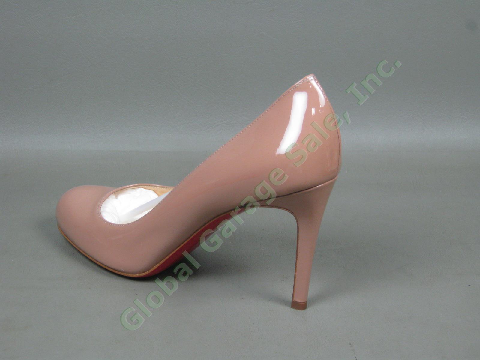 NEW Christian Louboutin Nude Simple Patent Calf Leather Pump 90mm Heel 37.5/7.5 1