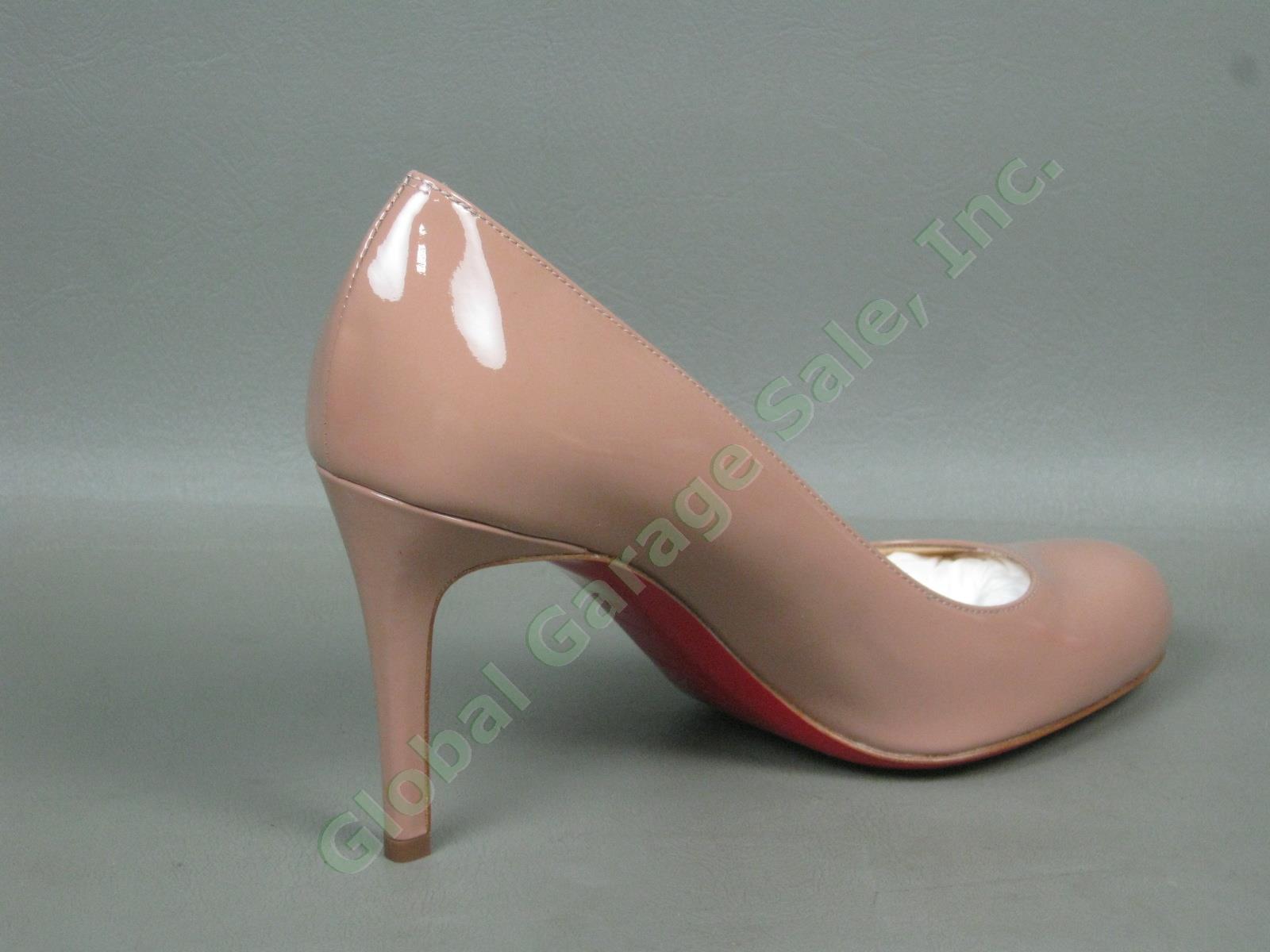 NEW Christian Louboutin Nude Simple Patent Calf Leather Pump 90mm Heel 37.5/7.5 2