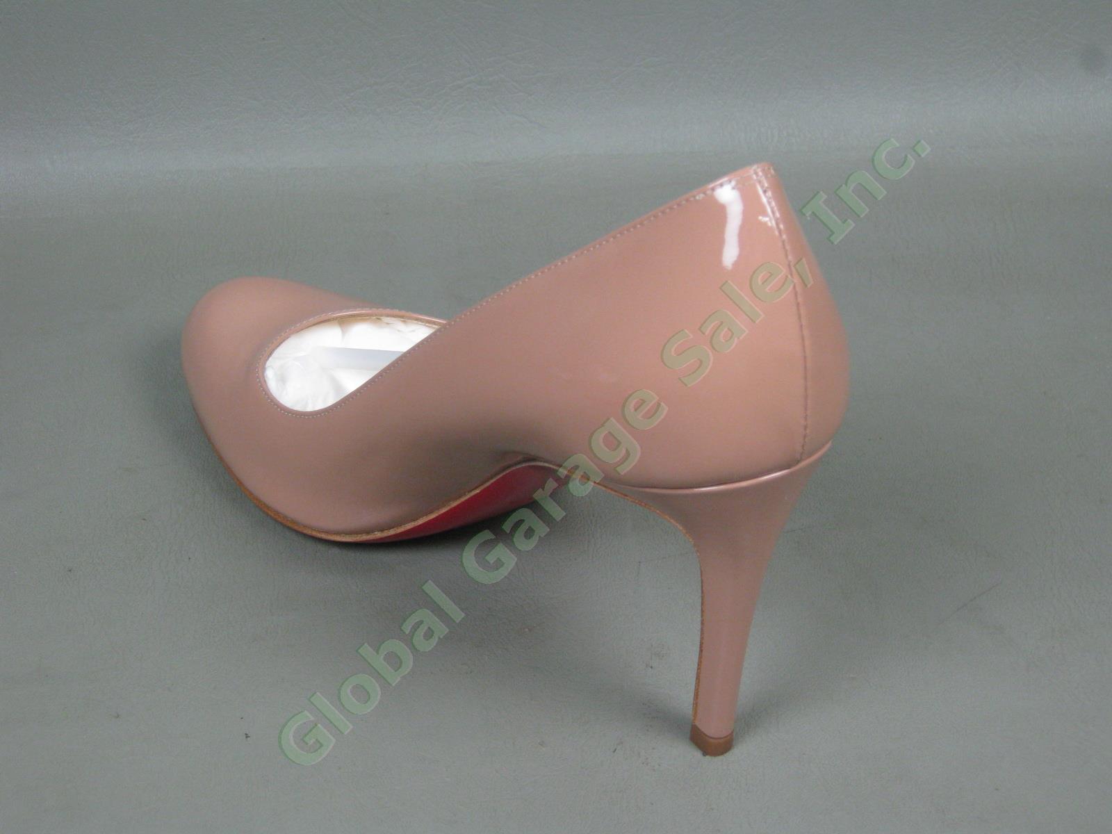 NEW Christian Louboutin Nude Simple Patent Calf Leather Pump 90mm Heel 37.5/7.5 4