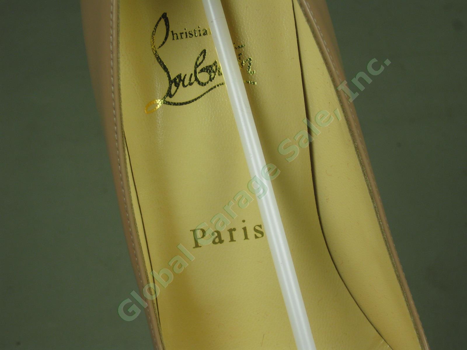 NEW Christian Louboutin Nude Simple Patent Calf Leather Pump 90mm Heel 37.5/7.5 7