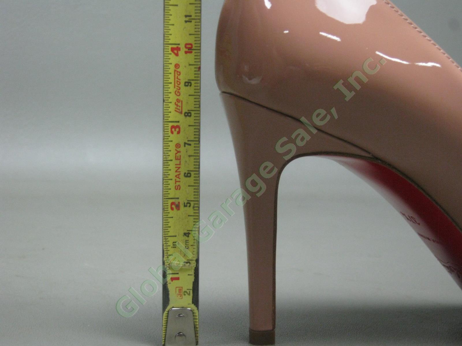 NEW Christian Louboutin Nude Simple Patent Calf Leather Pump 90mm Heel 37.5/7.5 9