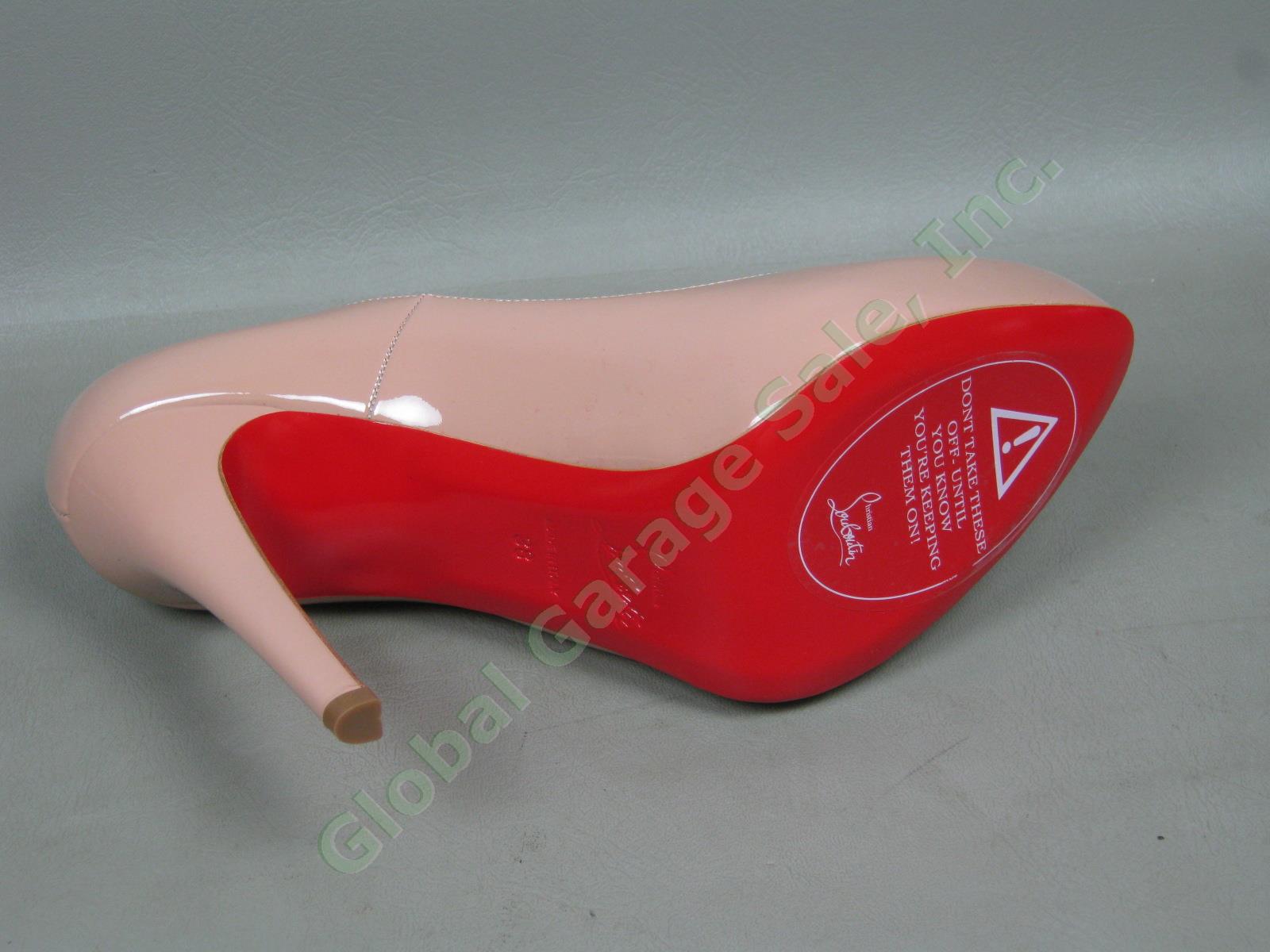 NEW Christian Louboutin Nude Simple Patent Leather Platform Pump 120mm Heel 38 3